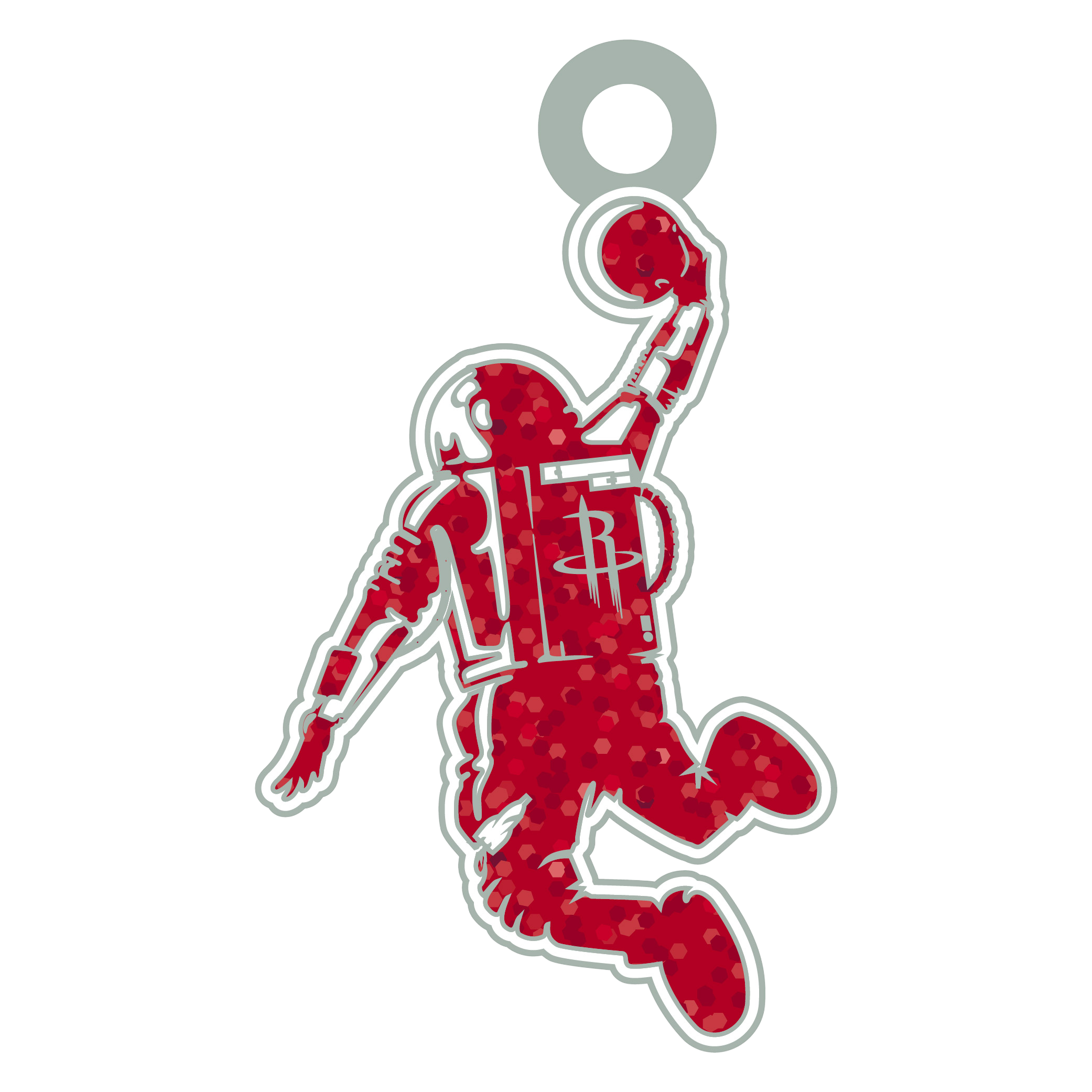 Houston Rockets Pro Specialties City Edition Dunkstronaut Dangle Earrings