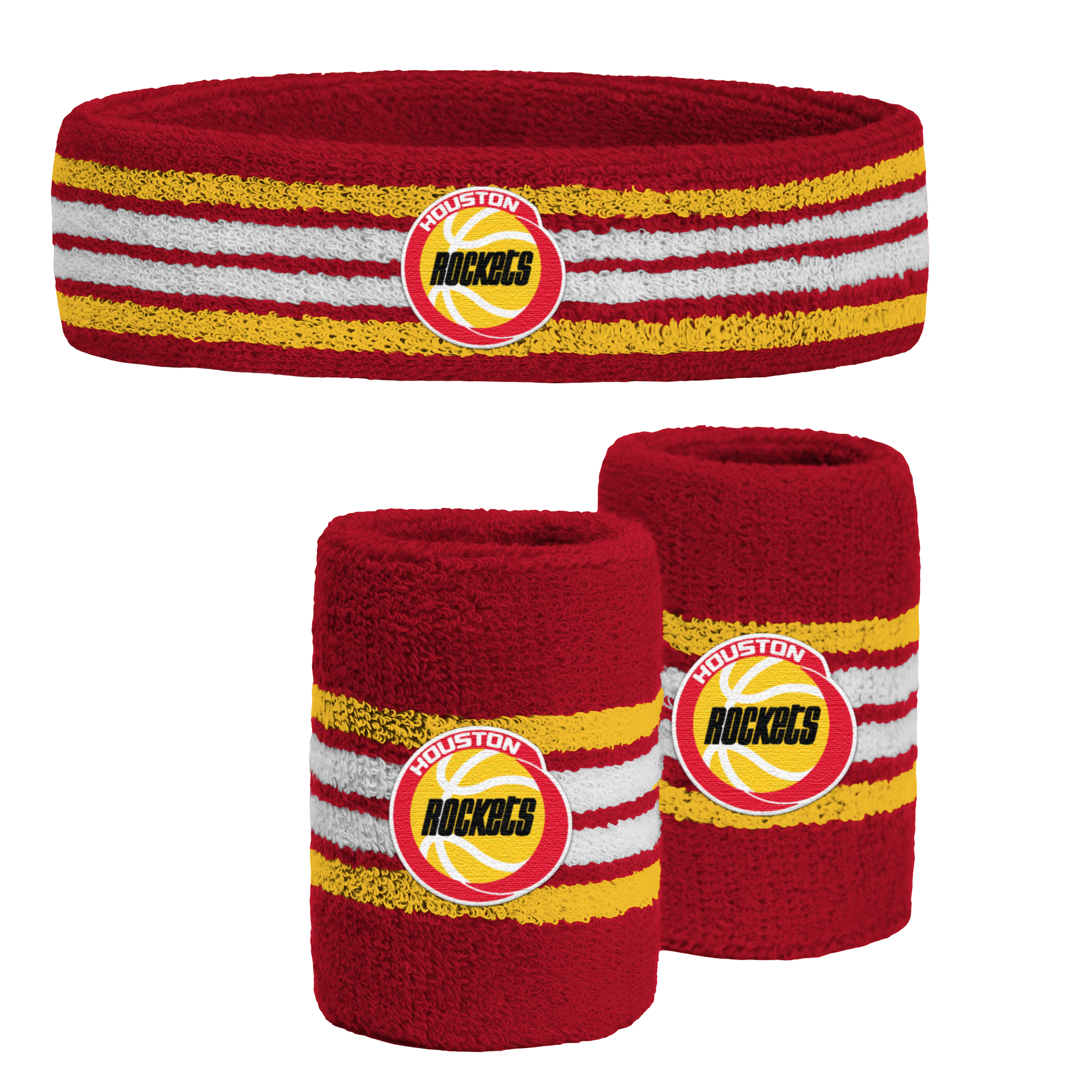 Houston Rockets For Bare Feet HWC 3PK Sweatband Set