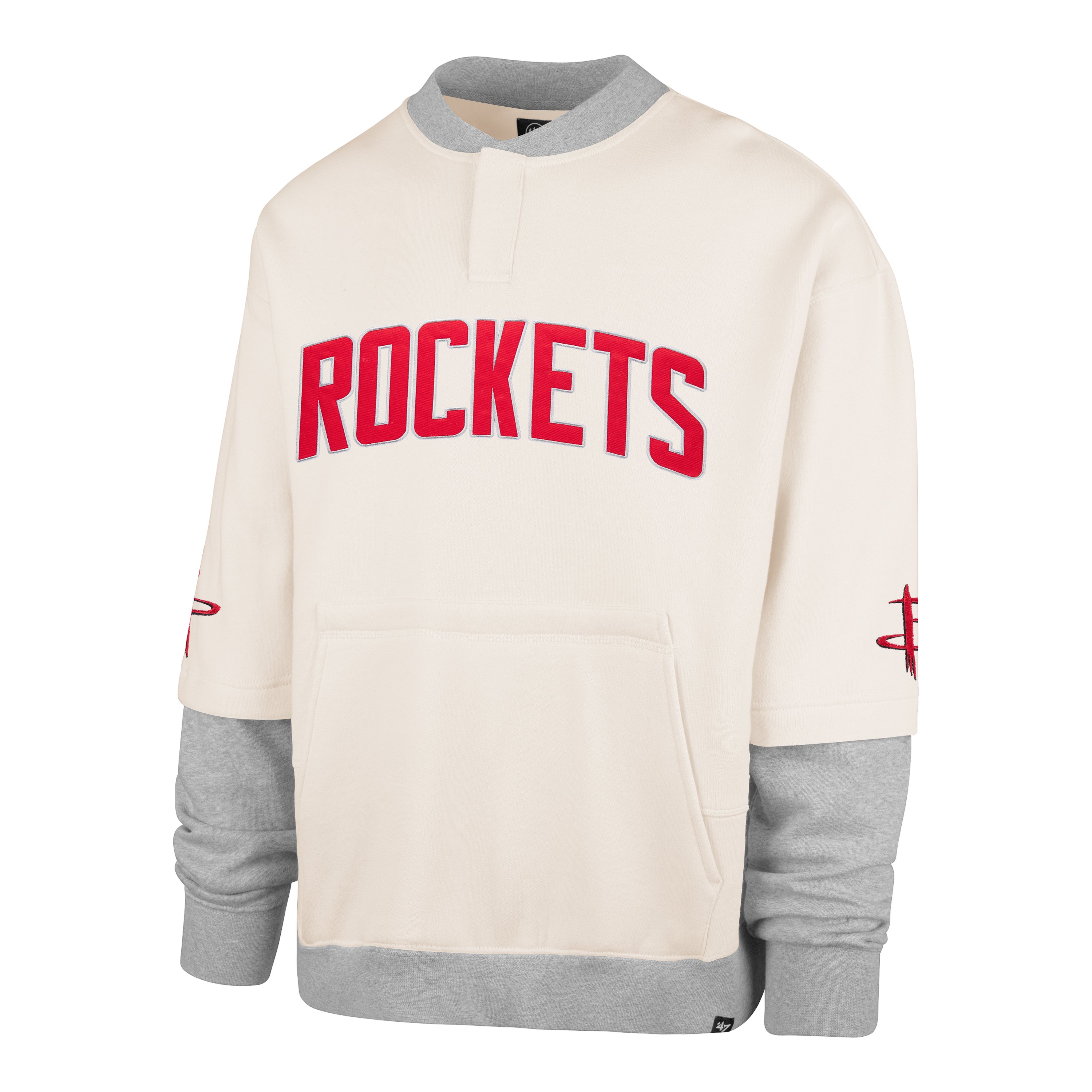 Men's Houston Rockets '47 Trifecta Double Layer Snap Crewneck