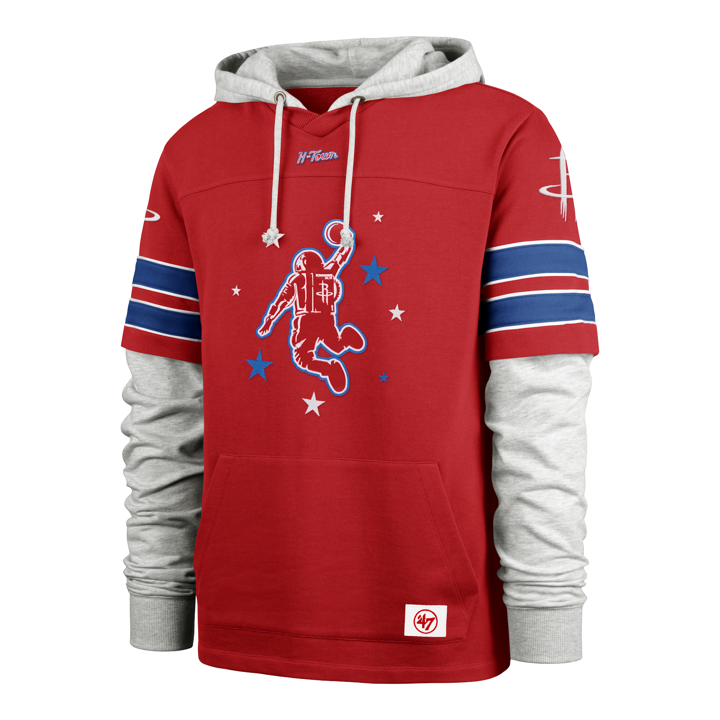 Men's Houston Rockets '47 City Edition Cornerback Lacer Layered Sweatshirt