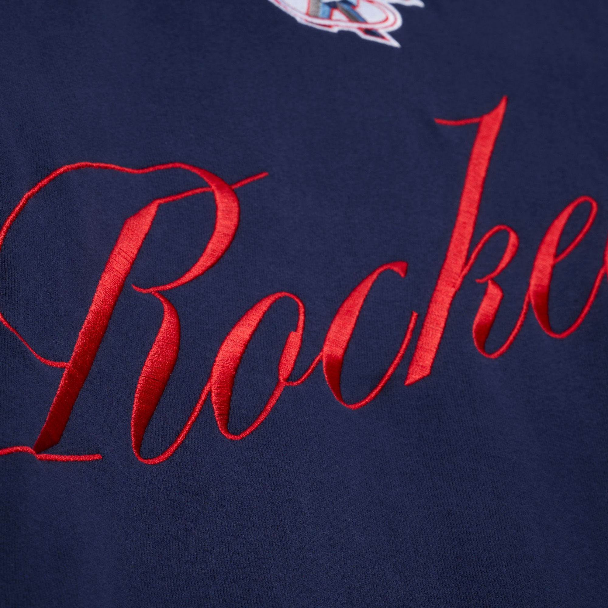 Women's Houston Rockets Mitchell & Ness HWC Script Crewneck Sweatshirt