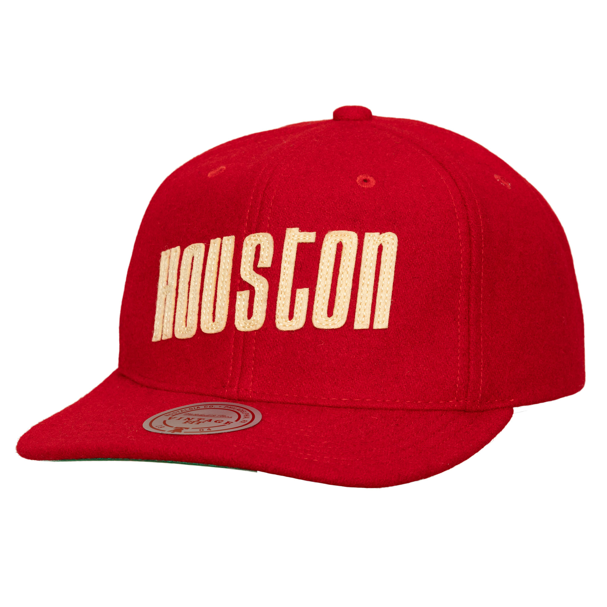 Men's Houston Rockets Mitchell & Ness HWC Retro Roots Melton Adjustable Cap