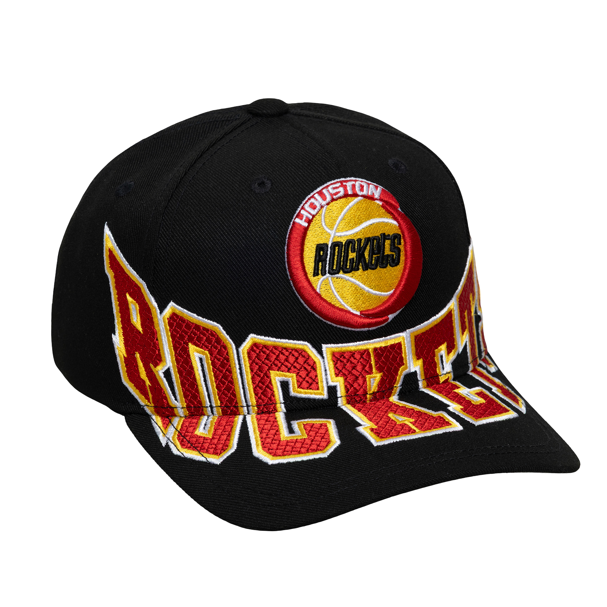 Men's Houston Rockets Mitchell & Ness HWC Black Over Under Adjustable Cap