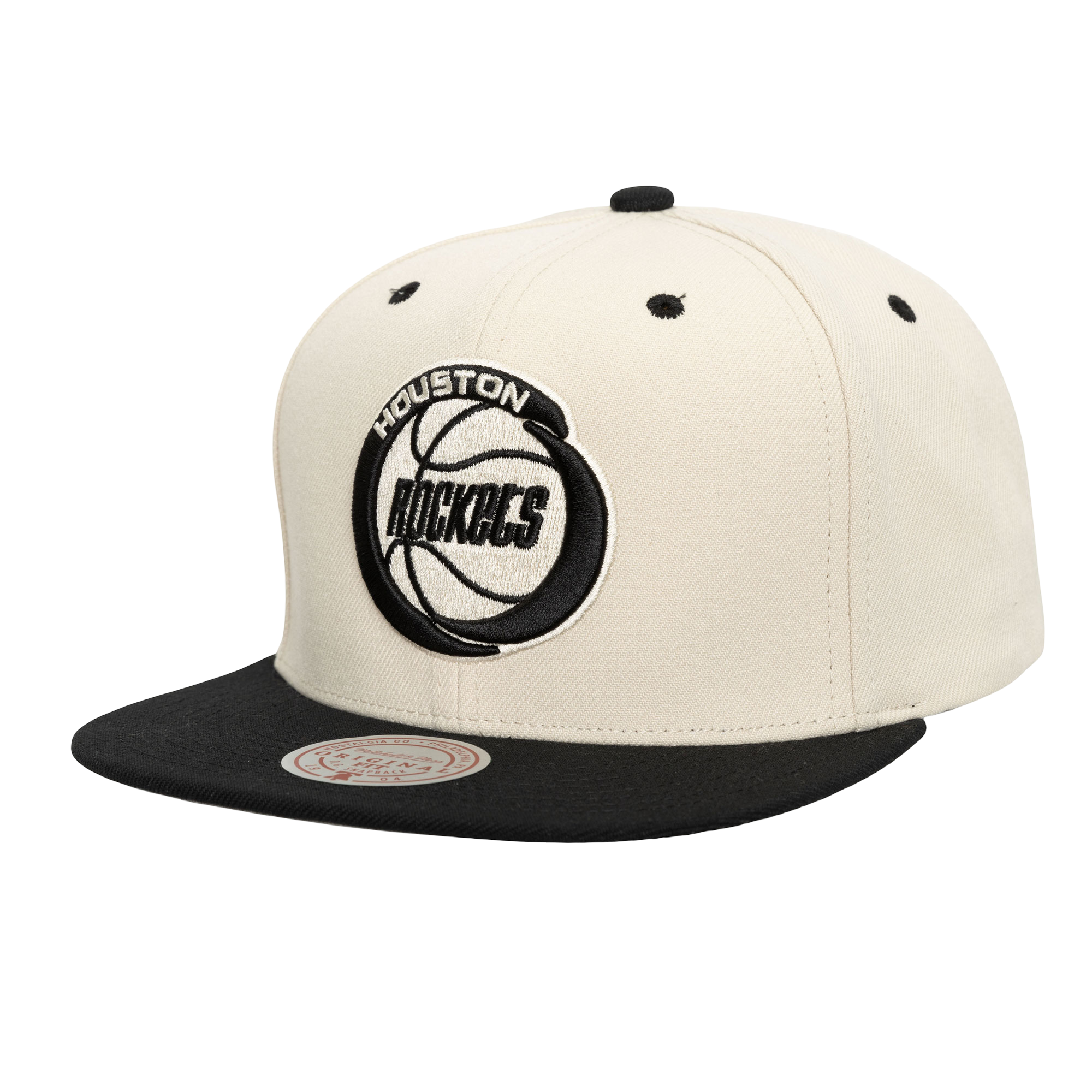 Men's Houston Rockets Mitchell & Ness HWC Cream Adjustable Cap