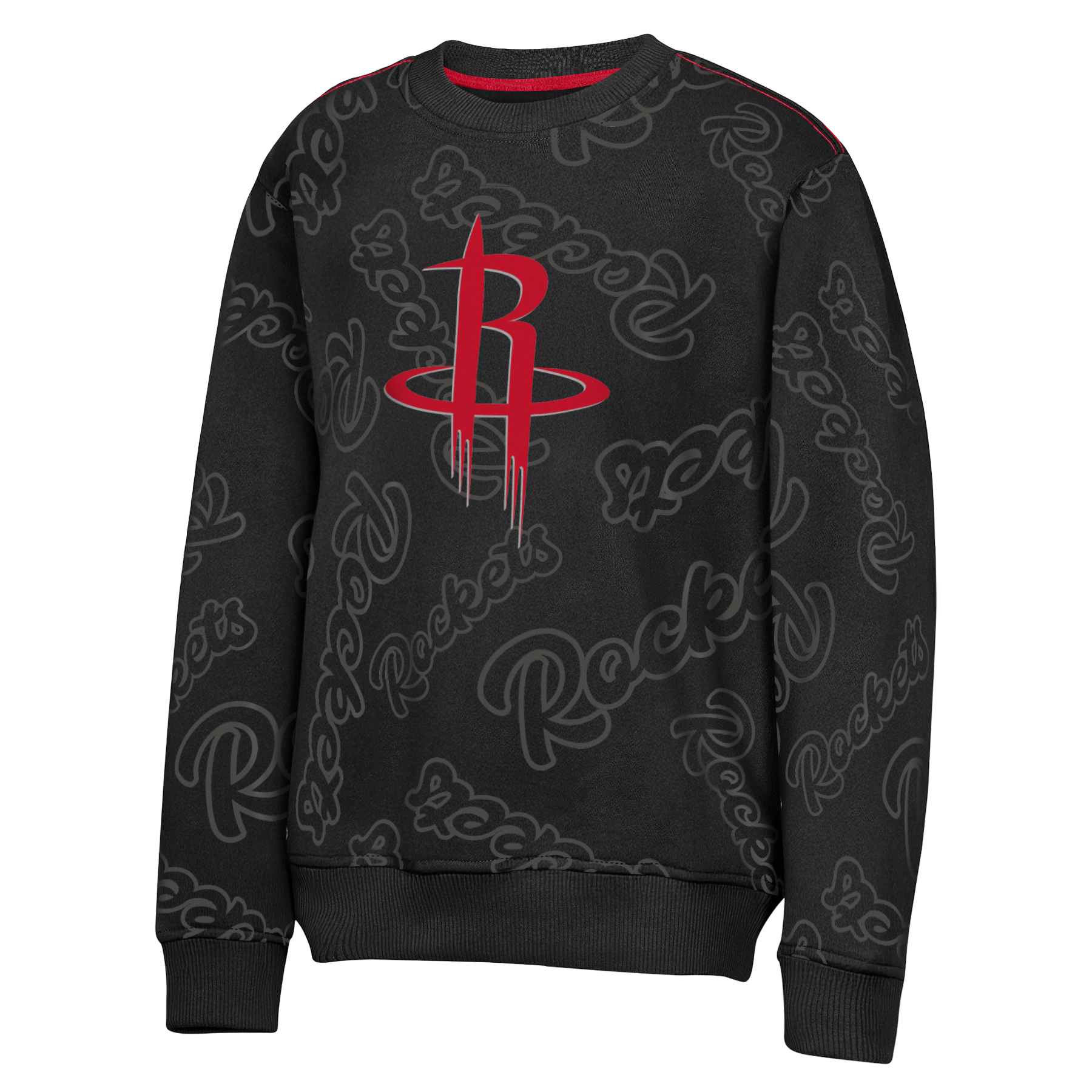 Youth Houston Rockets Outerstuff All-Over Print Crewneck Sweatshirt