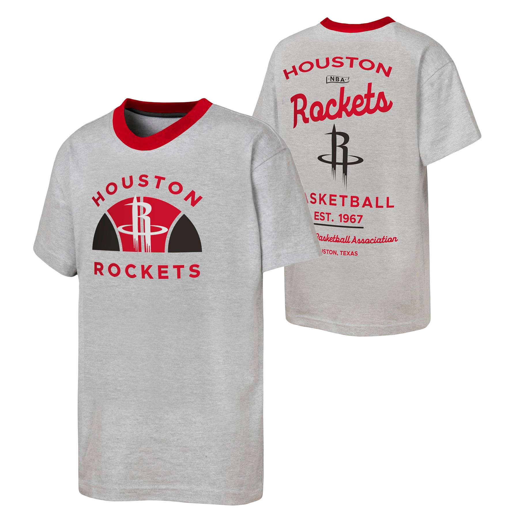 Youth Houston Rockets Outerstuff Backdoor Cut Ringer T-Shirt