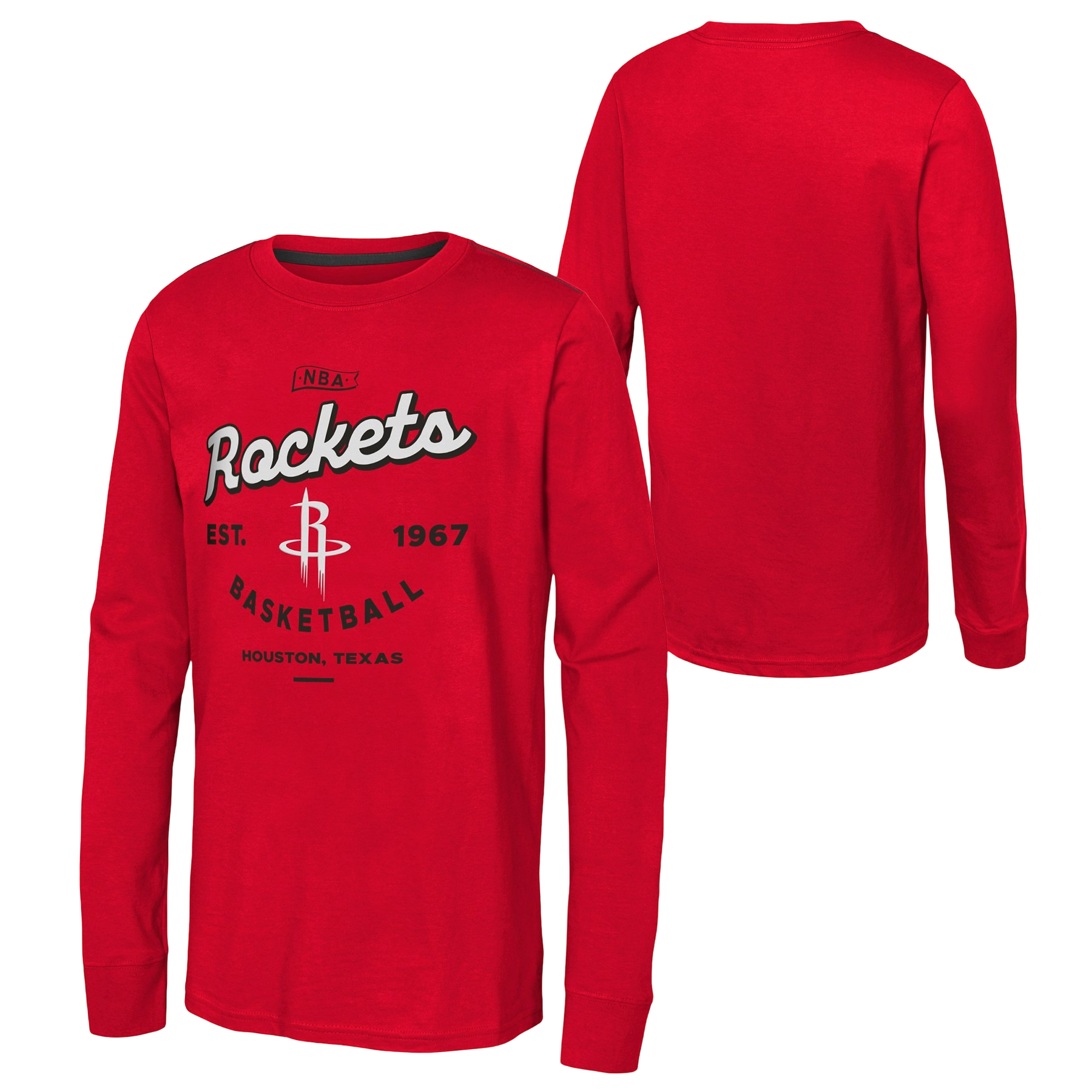 Youth Houston Rockets Outerstuff Low Post Long-Sleeve T-Shirt