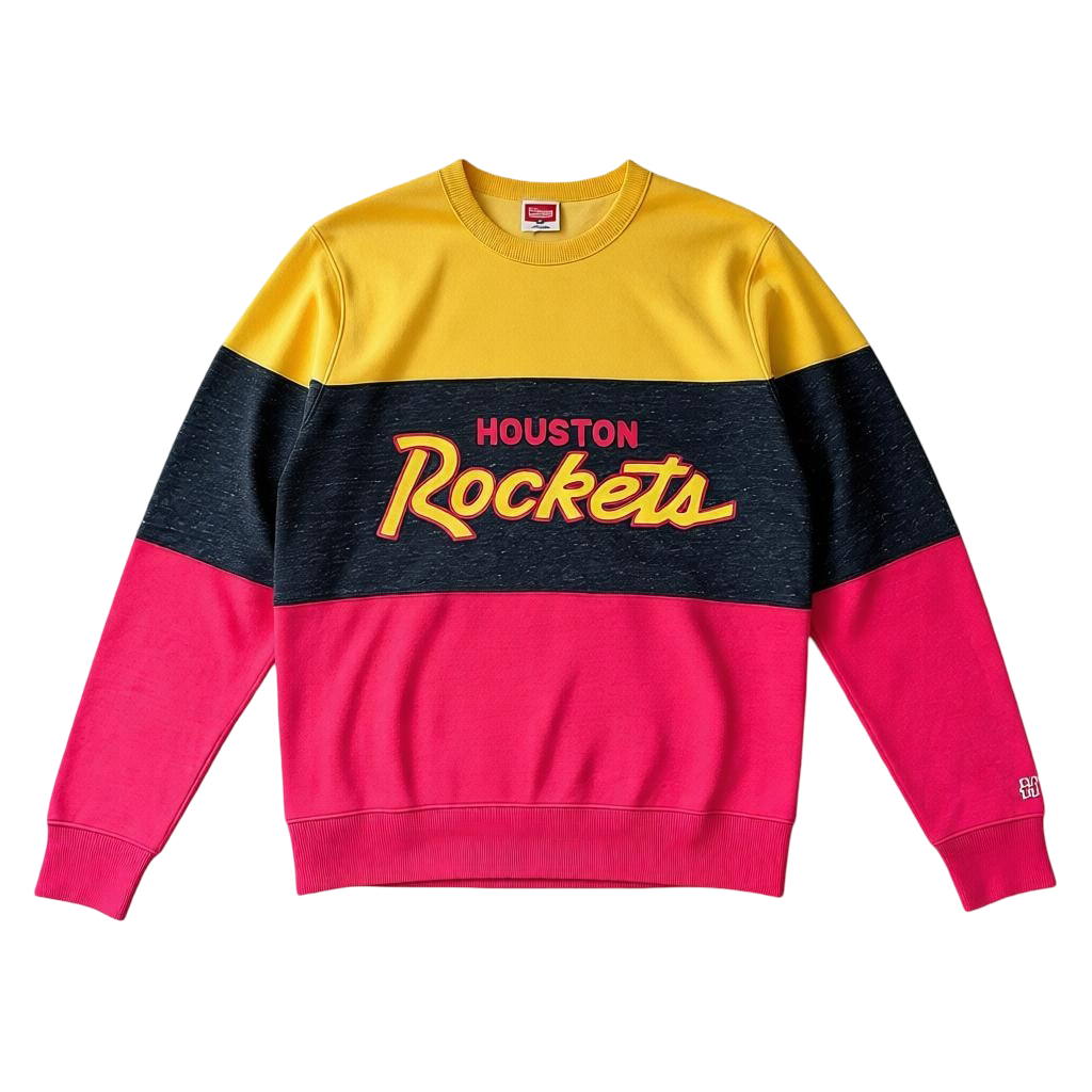 Men's Houston Rockets Homage HWC Stripe Crewneck Sweatshirt
