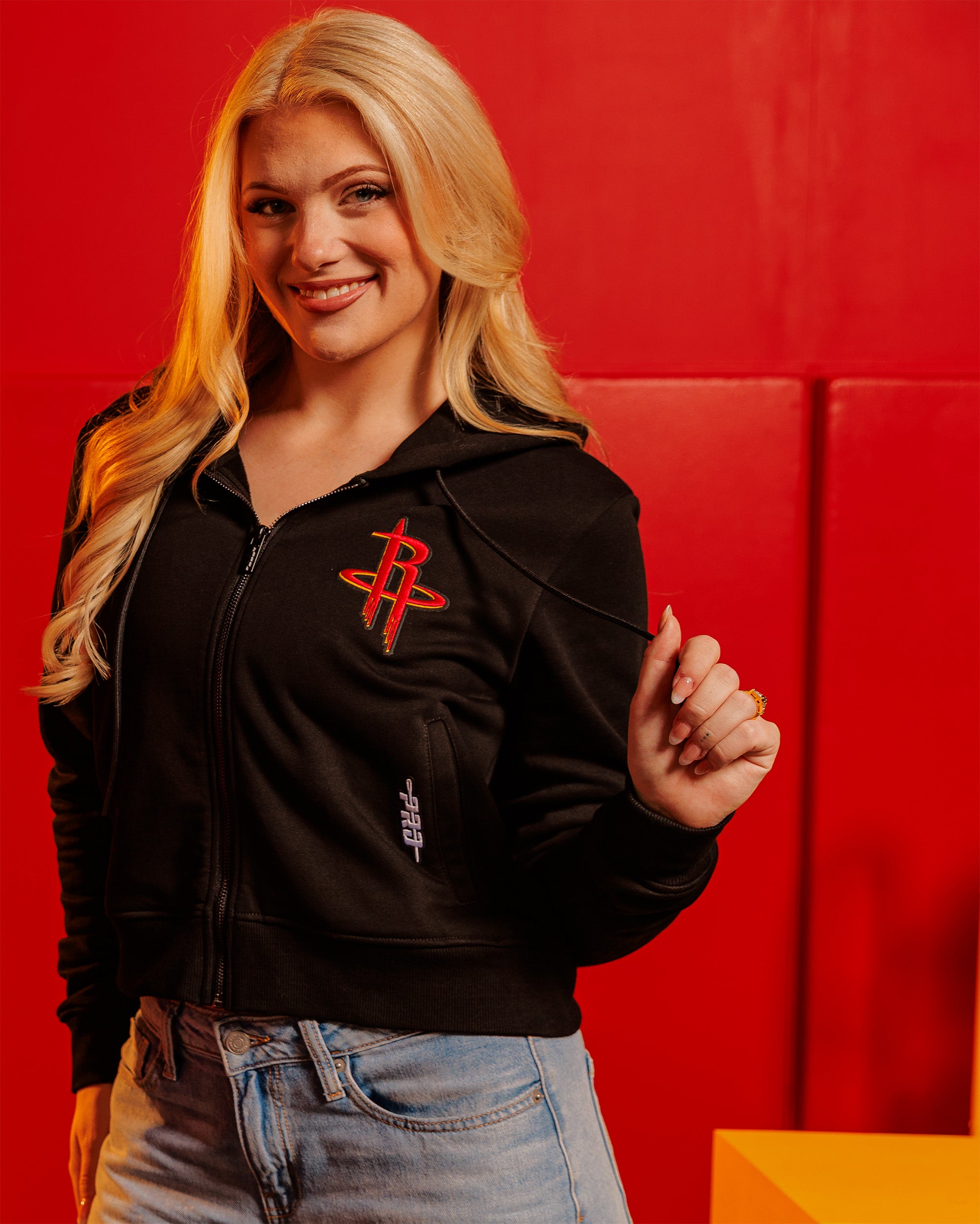 Women's Houston Rockets Pro Standard Full Zip Hoodie (Black)