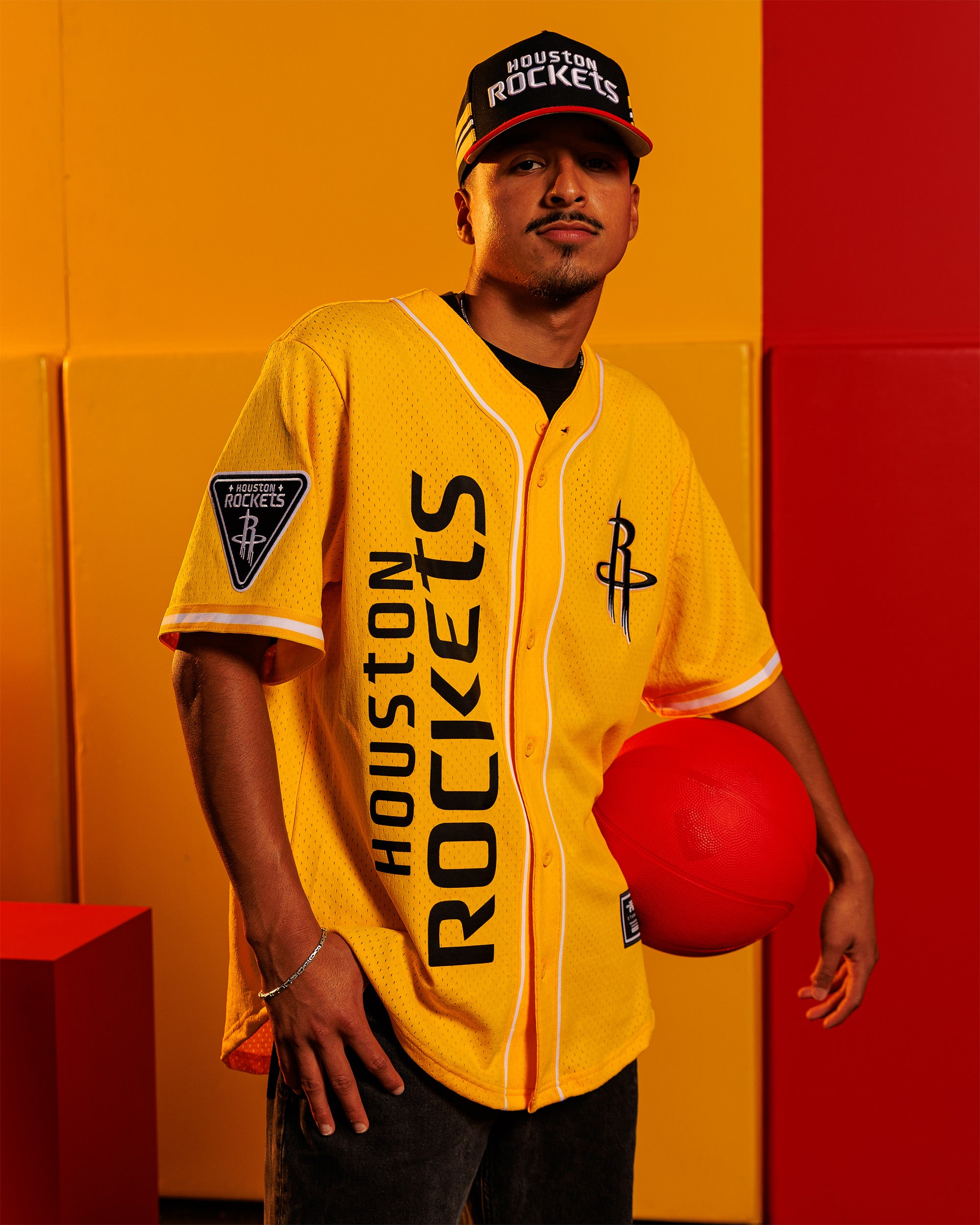 Men's Houston Rockets Pro Standard Baseball Jersey (Yellow)