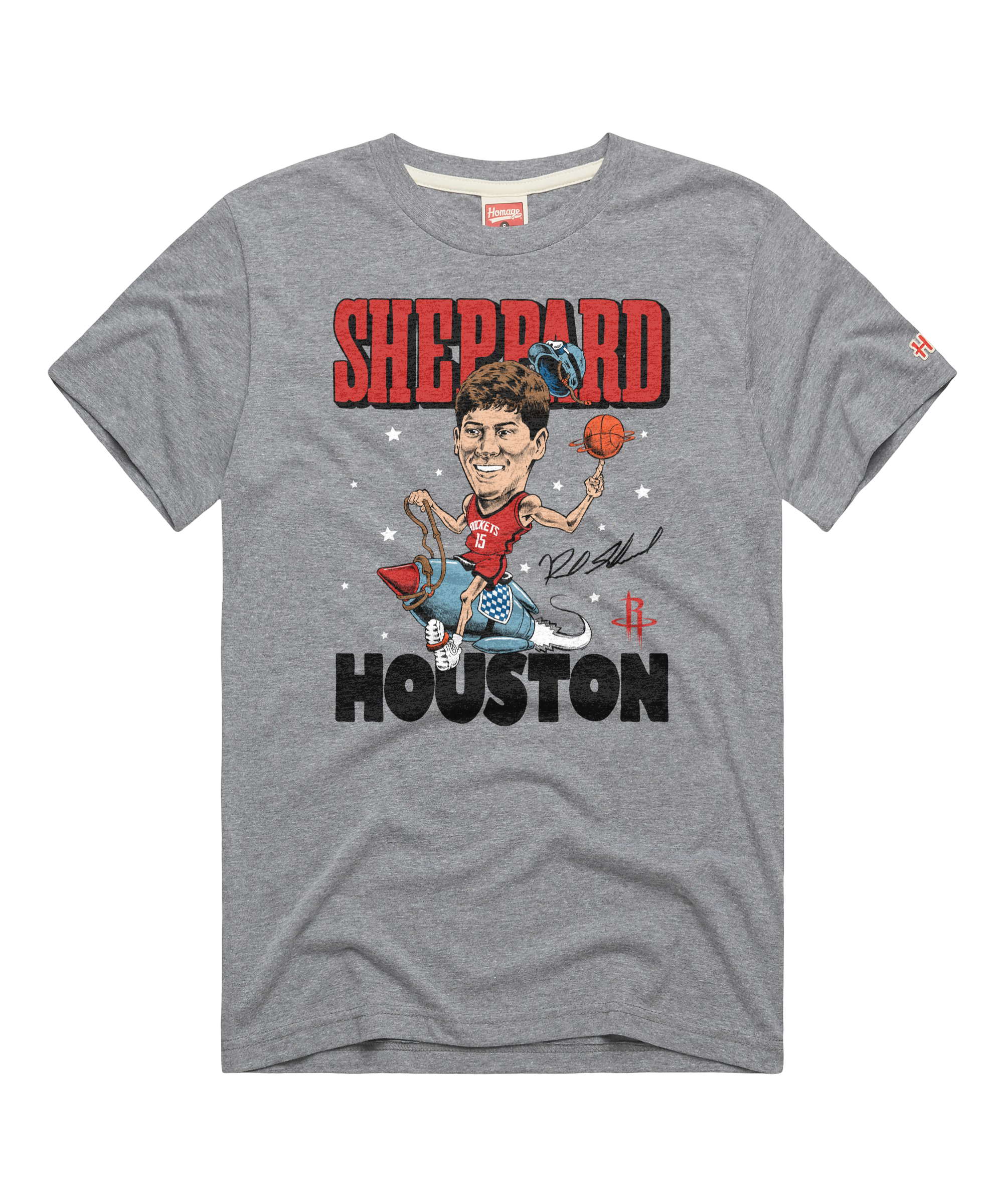 Men's Houston Rockets Homage Reed Sheppard Rocket T-Shirt