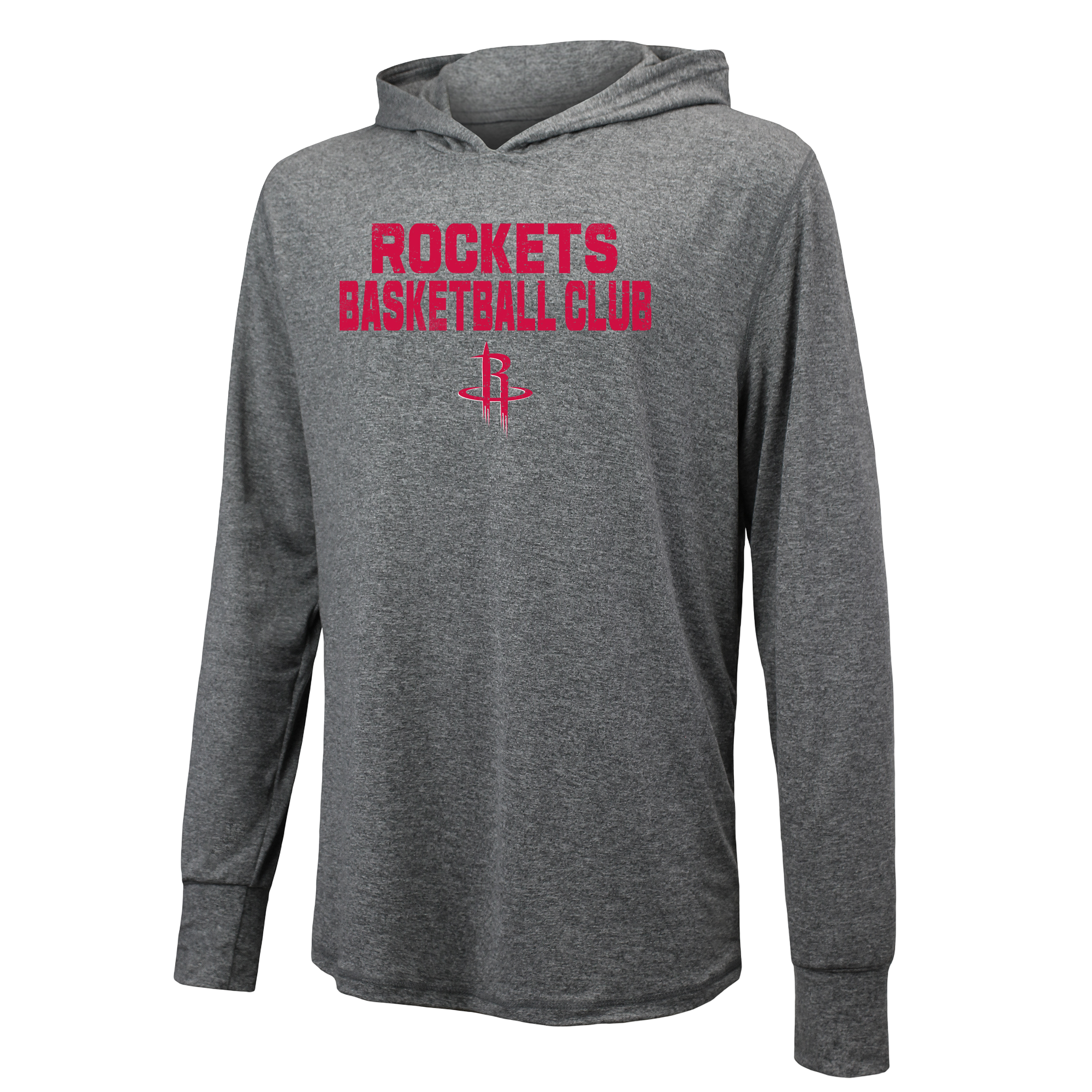 Men's Houston Rockets Majestic Basketball Club Long-Sleeve Hooded T-Shirt