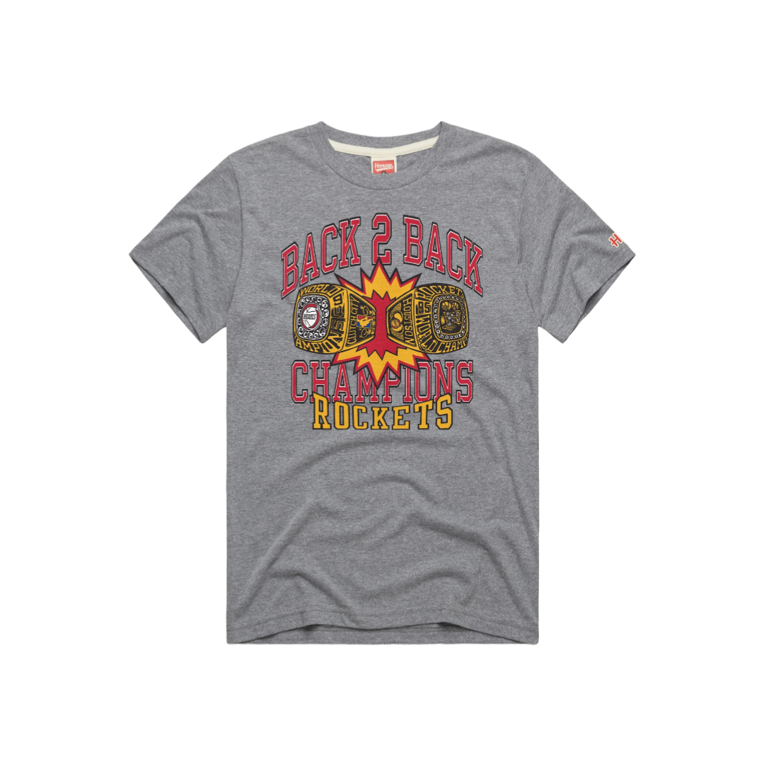 Men's Houston Rockets Homage HWC Back2Back Rings T-Shirt