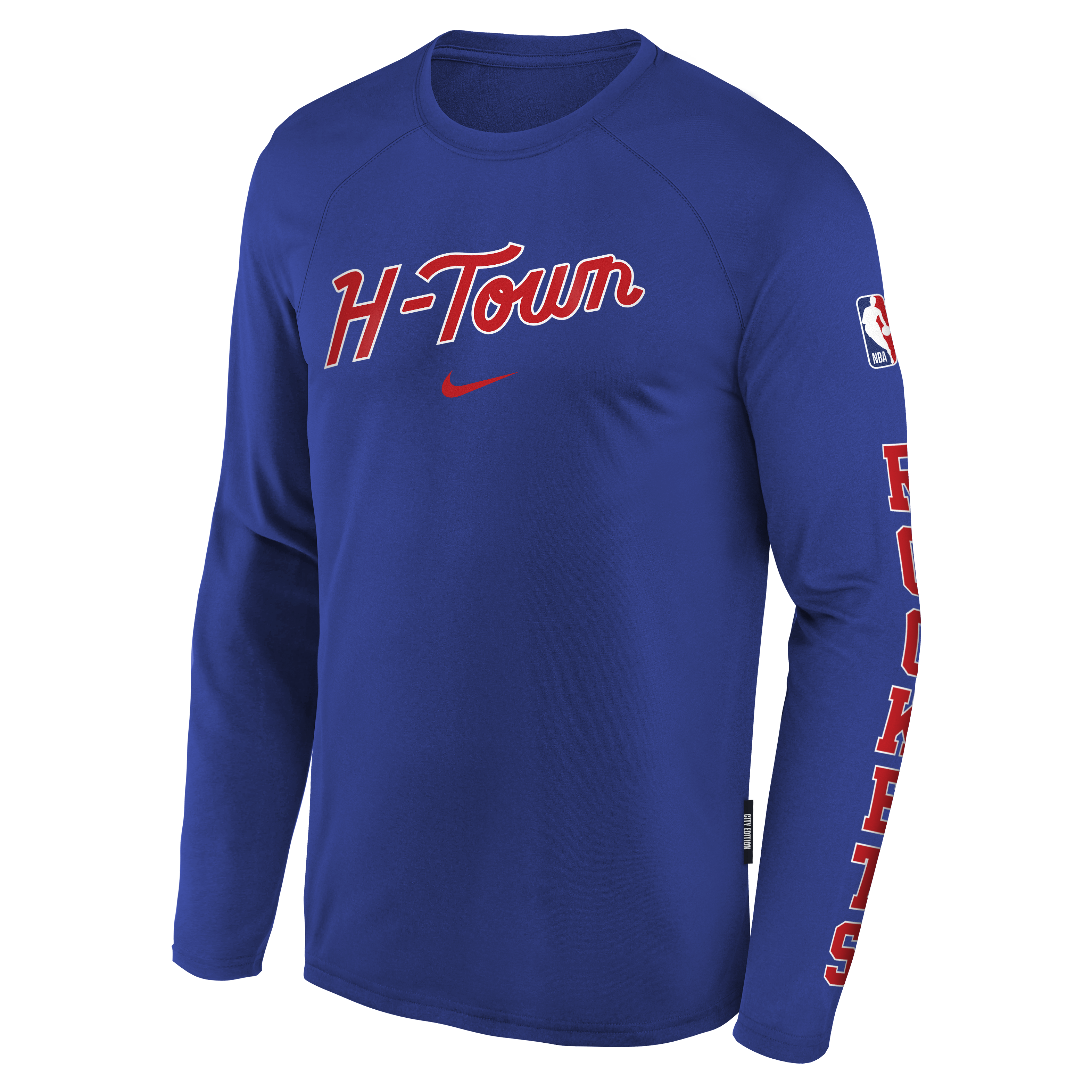 Youth Houston Rockets Nike City Edition Pre-Game Long-Sleeve T-Shirt