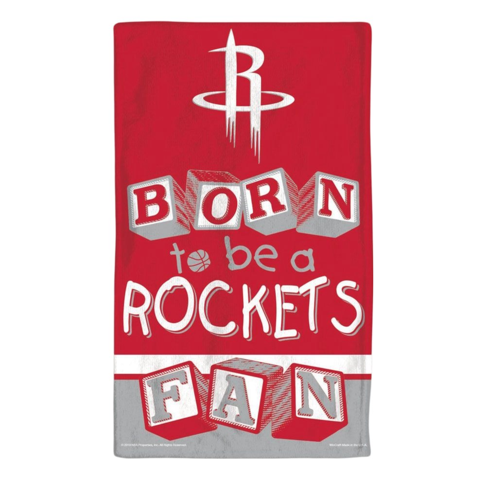 Paño para eructar de 10 x 17 pulgadas con el logo de los Houston Rockets Wincraft Born To Be