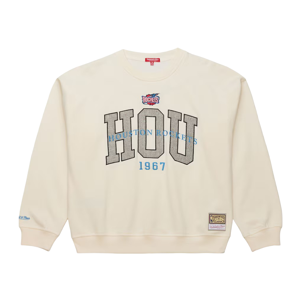 Women's Houston Rockets Mitchell & Ness HWC Premium Crewneck Sweatshir