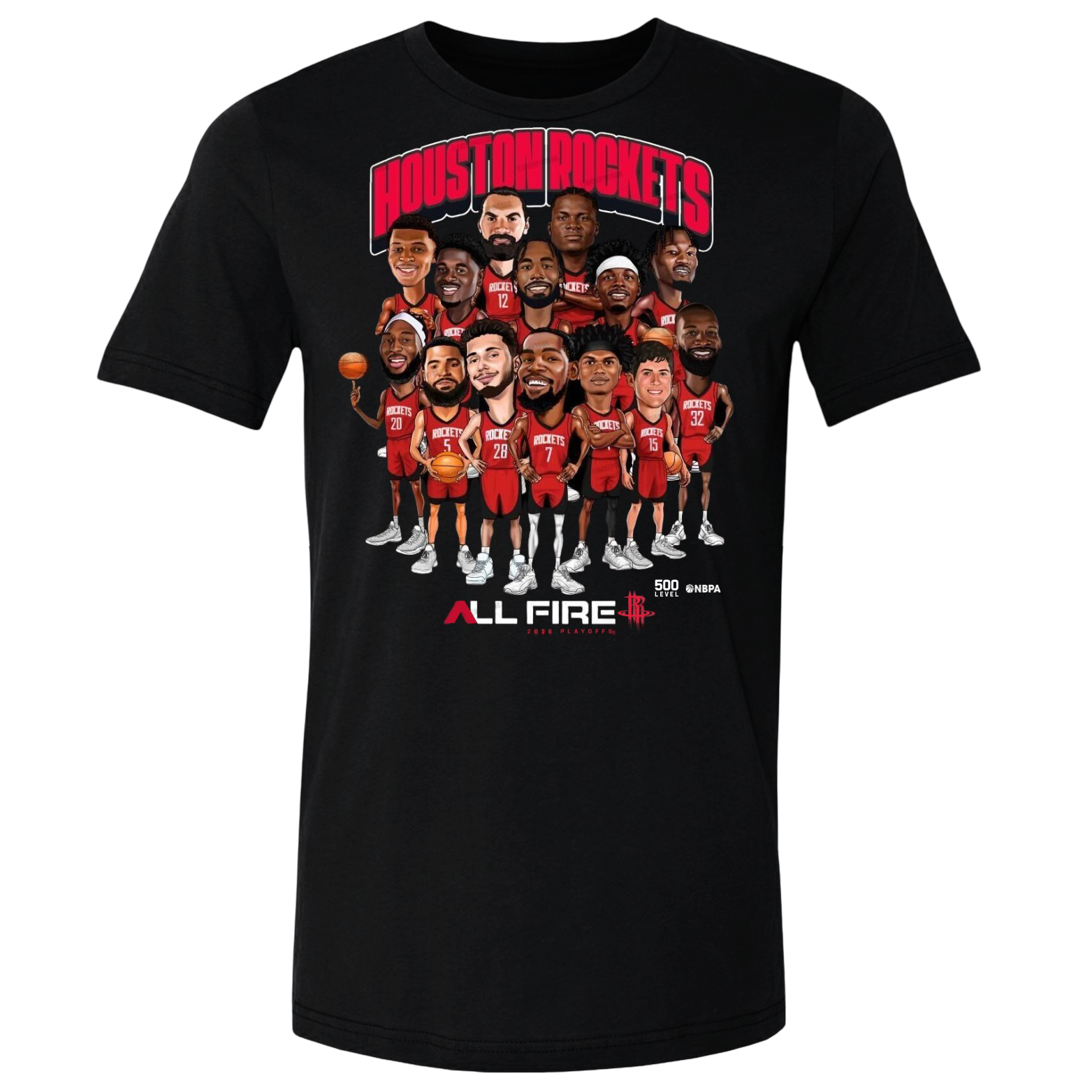 Men's Houston Rockets 500 Level 2026 Playoffs Roster T-Shirt