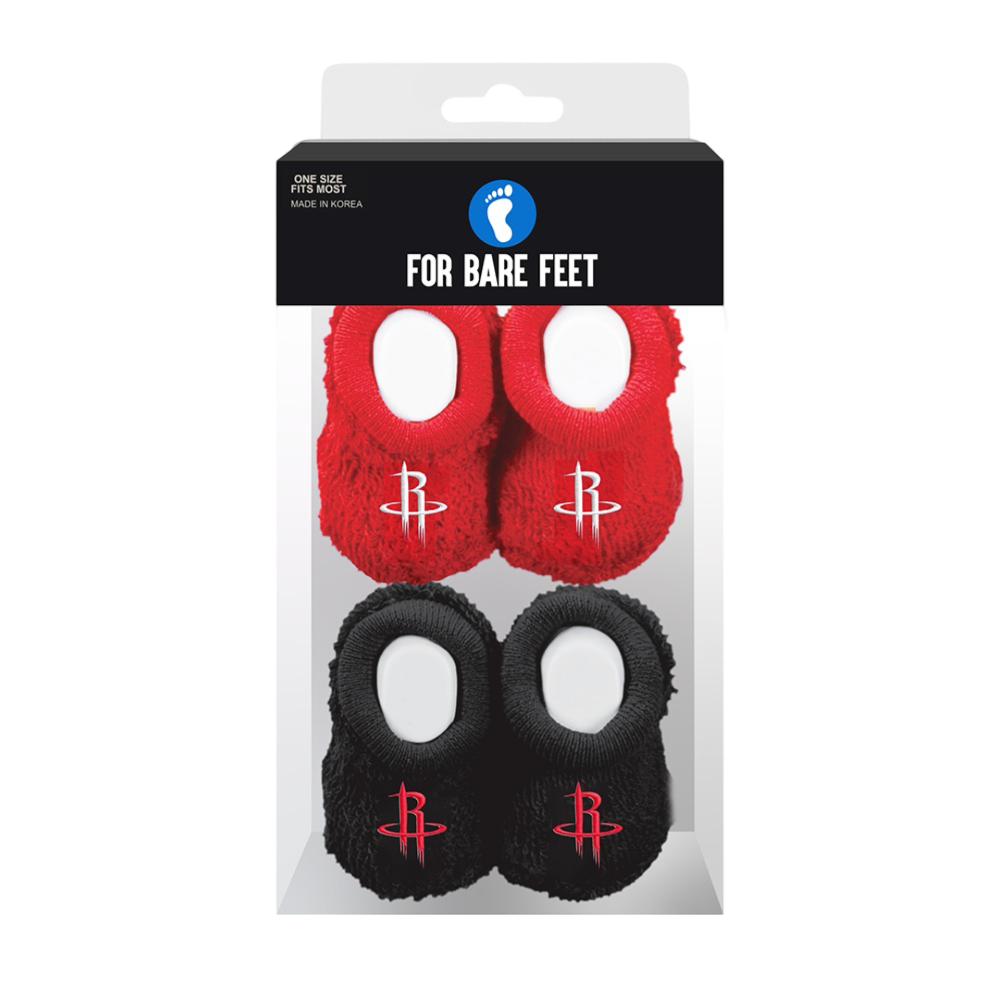 Infant Houston Rockets For Bare Feet 2pk Heat Seal Logo Socks