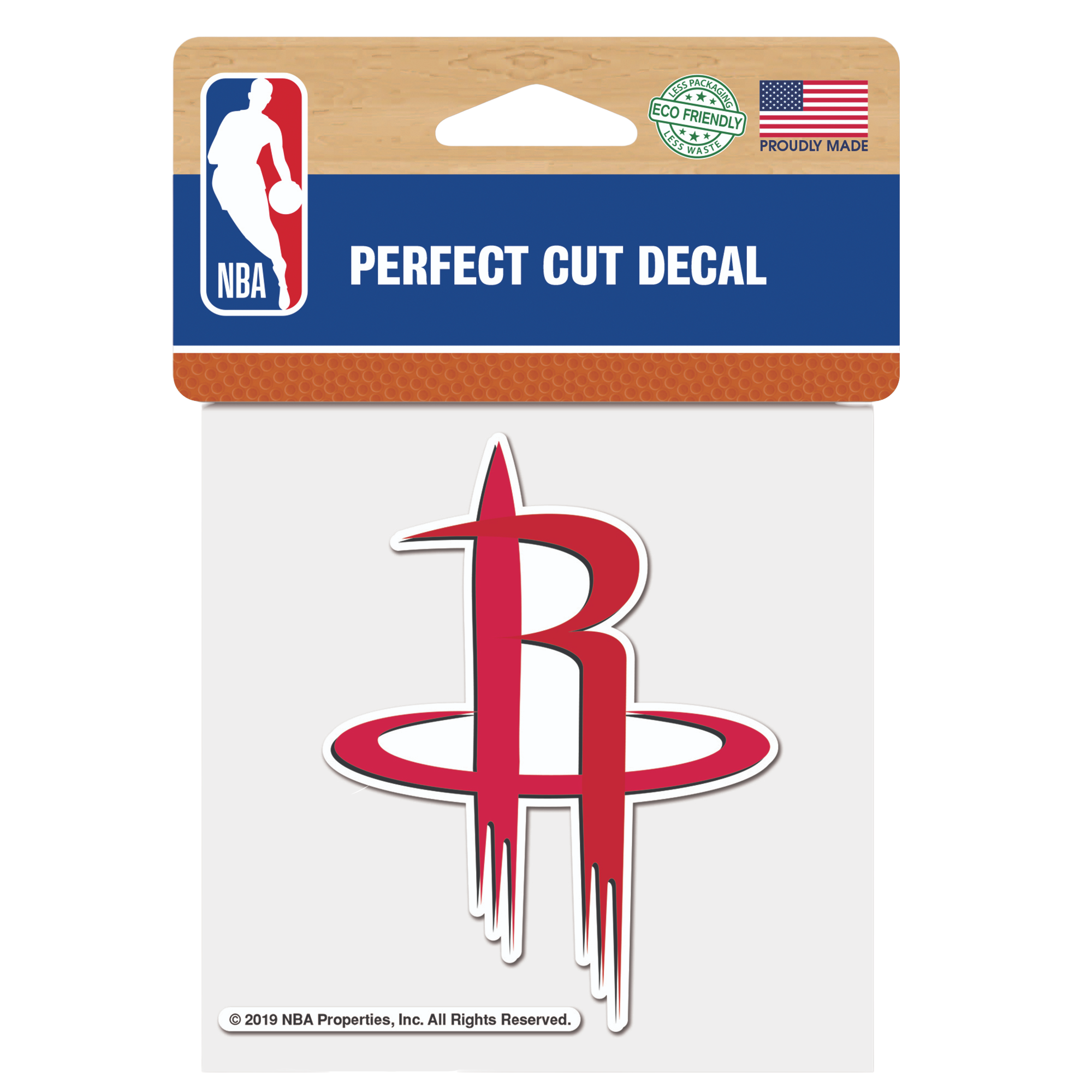 HOUSTON ROCKETS WINCRAFT DECAL 4X4 PRIMARY LOGO