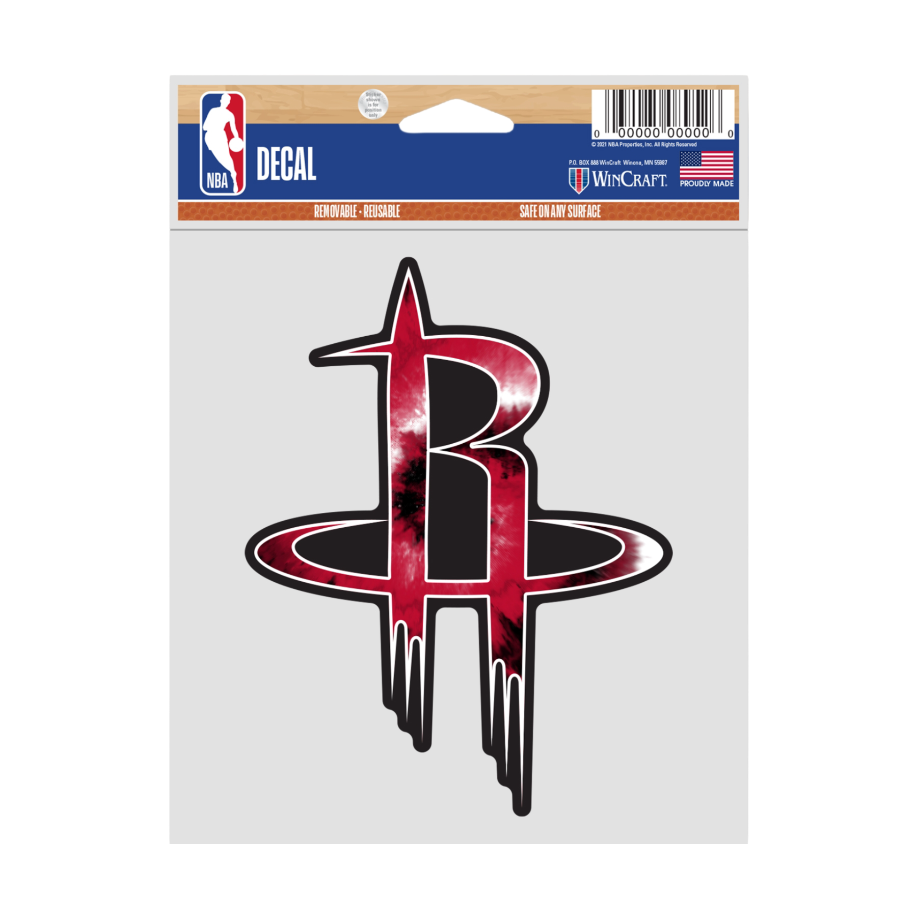 Houston Rockets Wincraft 3.75" x 5" Tie Dye Perfect Cut Decal