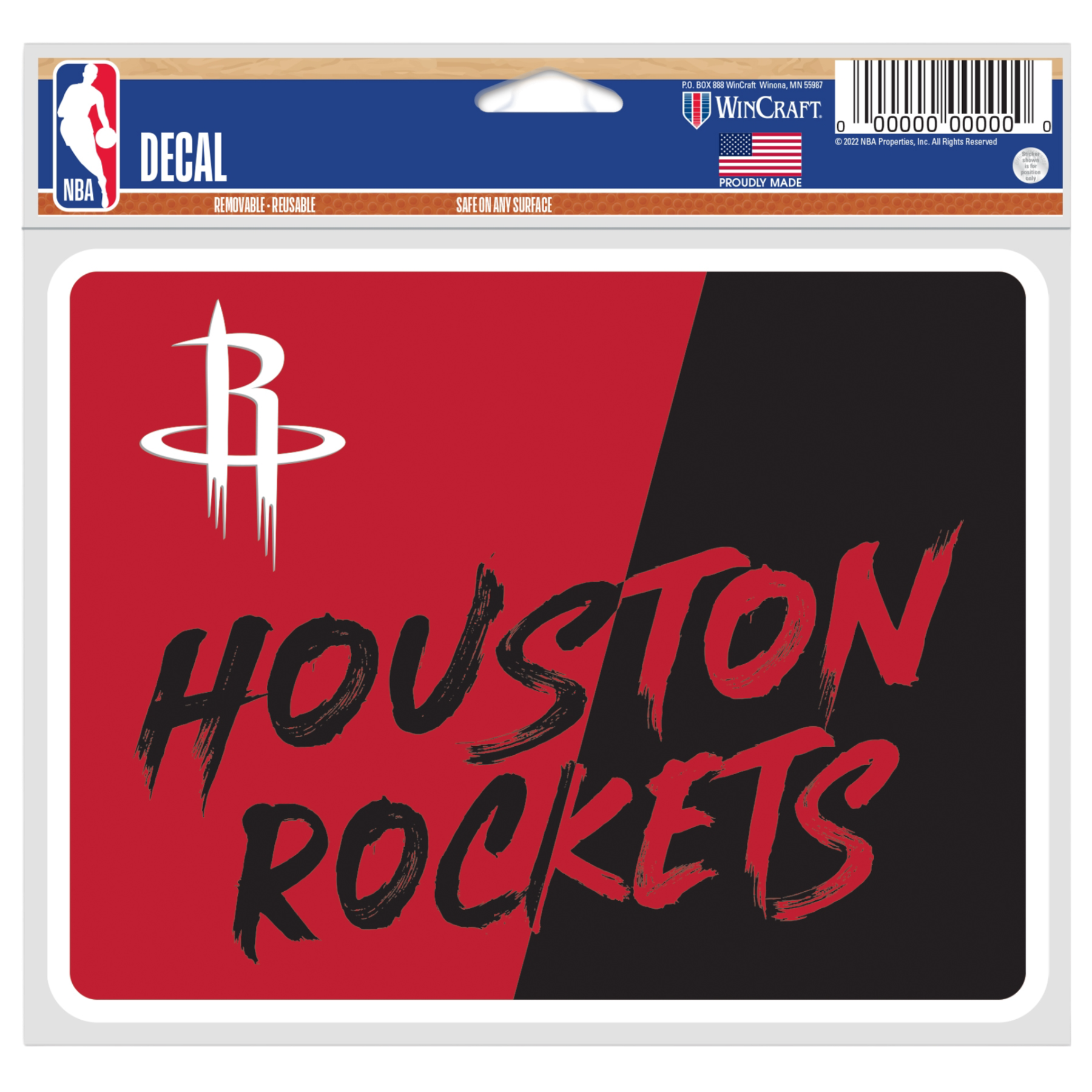 Houston Rockets Wincraft 5.5 x 5.75 Word Split Decal