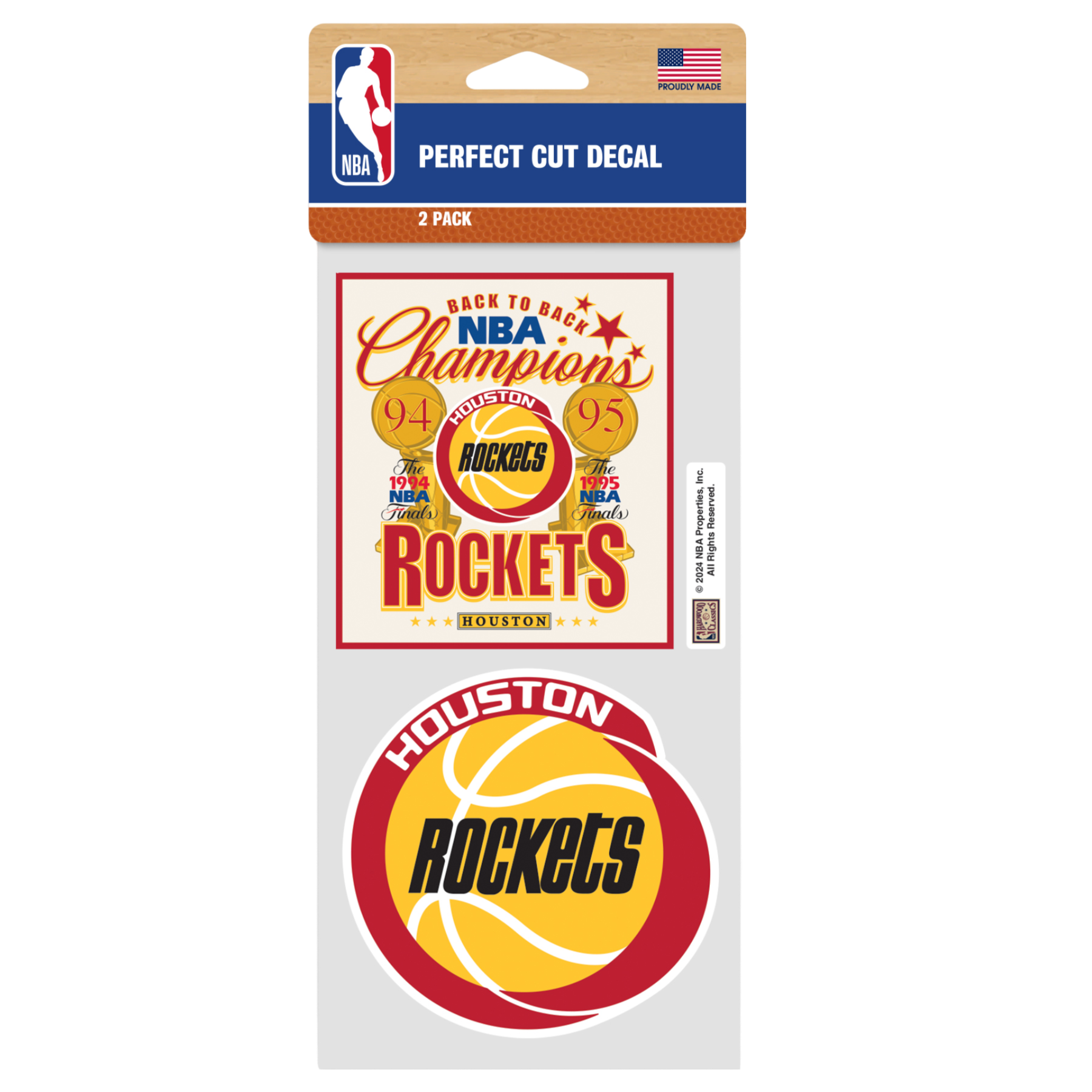 Houston Rockets Wincraft HWC Back to Back Champs Decal