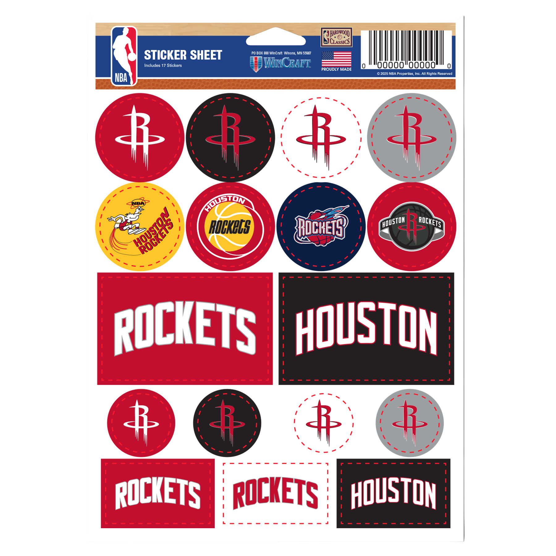 Houston Rockets Wincraft Mini Logo Sticker Pack