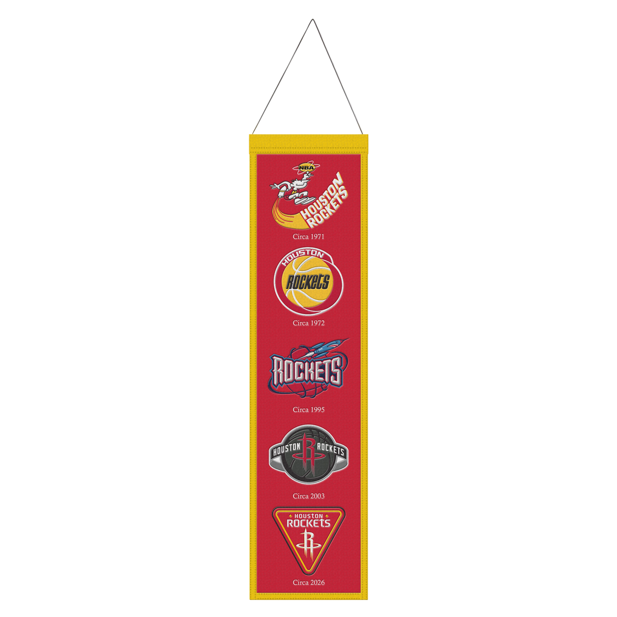 Red/yellow R Rockets Banner Houston Rockets Wincraft 8