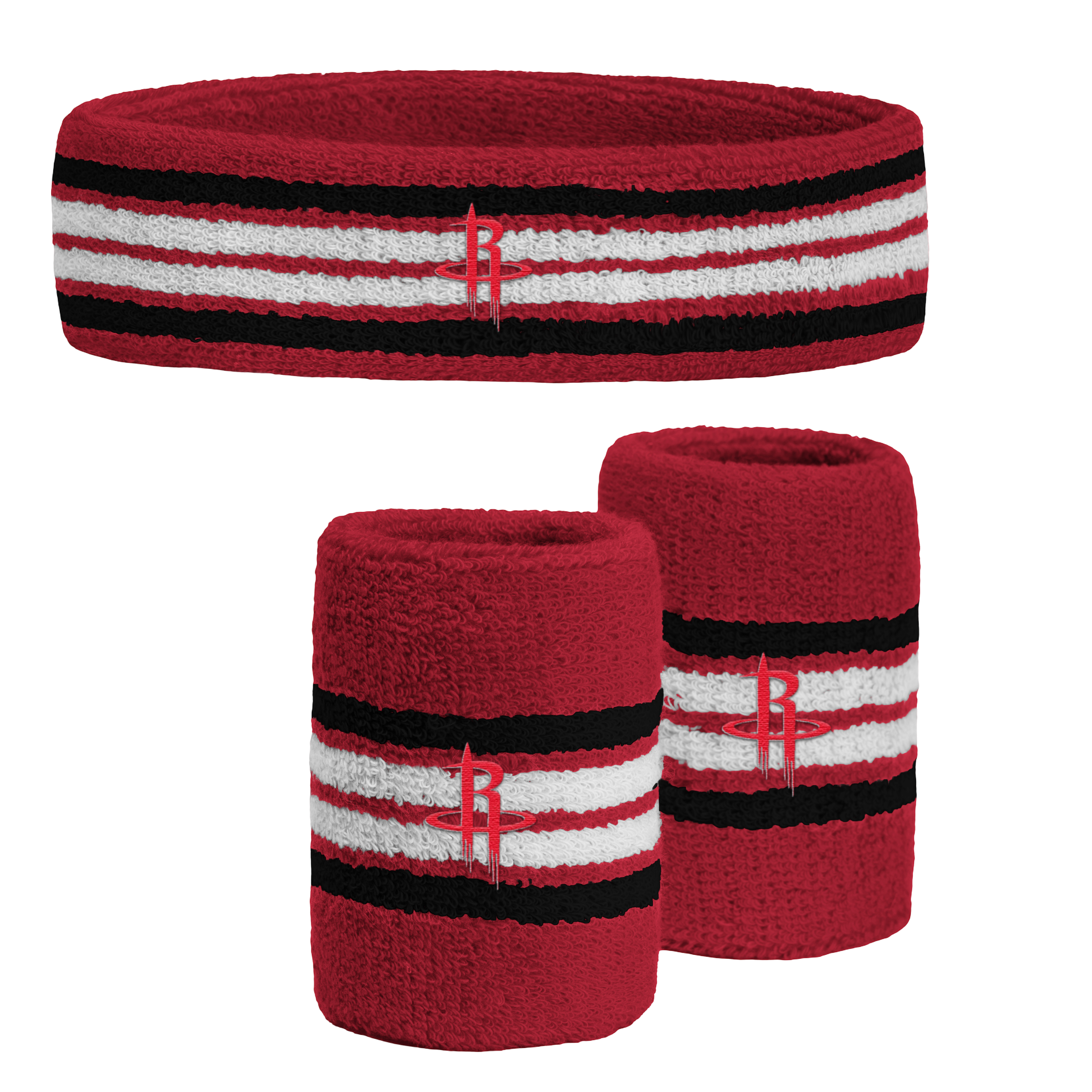 Houston Rockets For Bare Feet 3Pk Sweatband Set