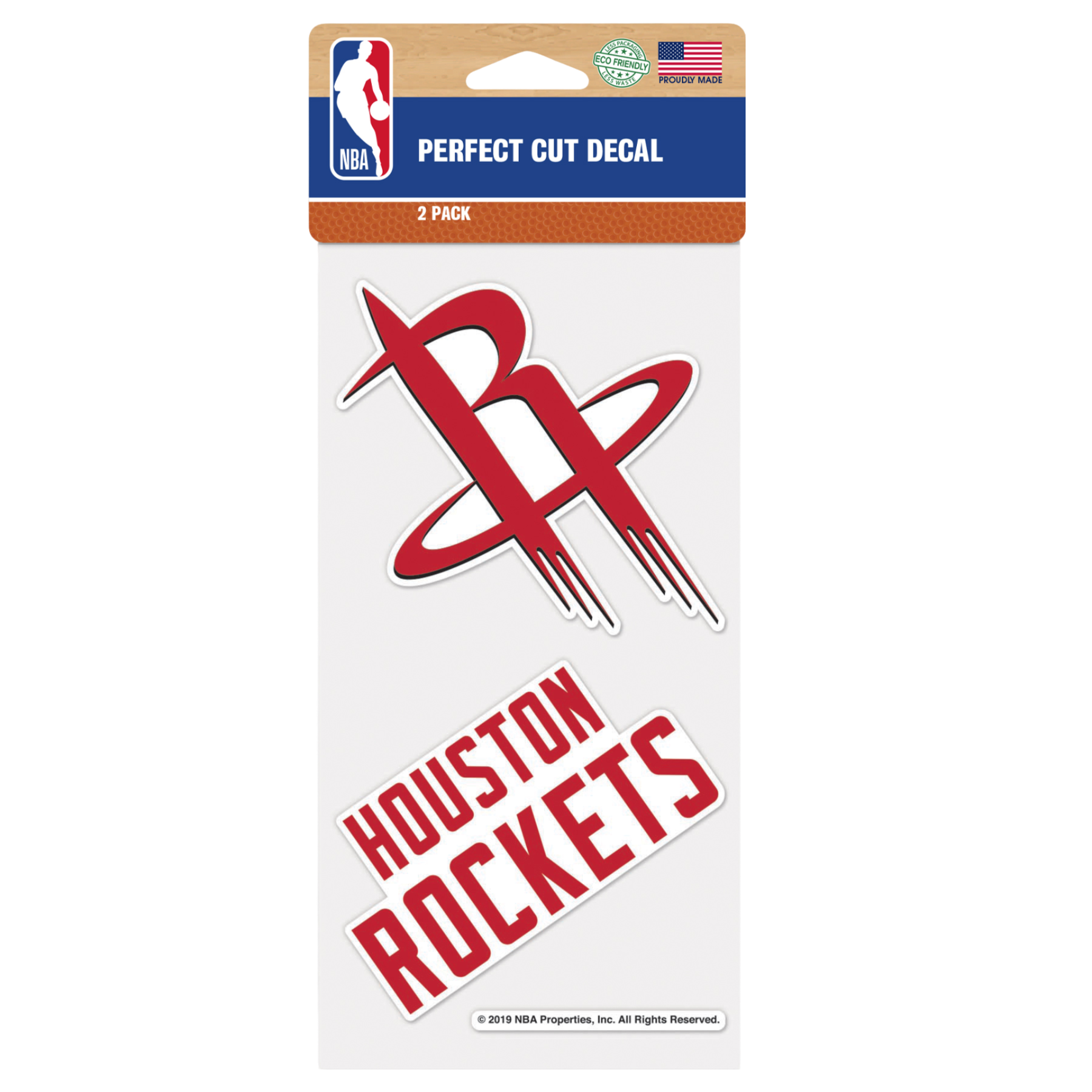 HOUSTON ROCKETS WINCRAFT DECAL 2PK PRIMARY WORDMARK