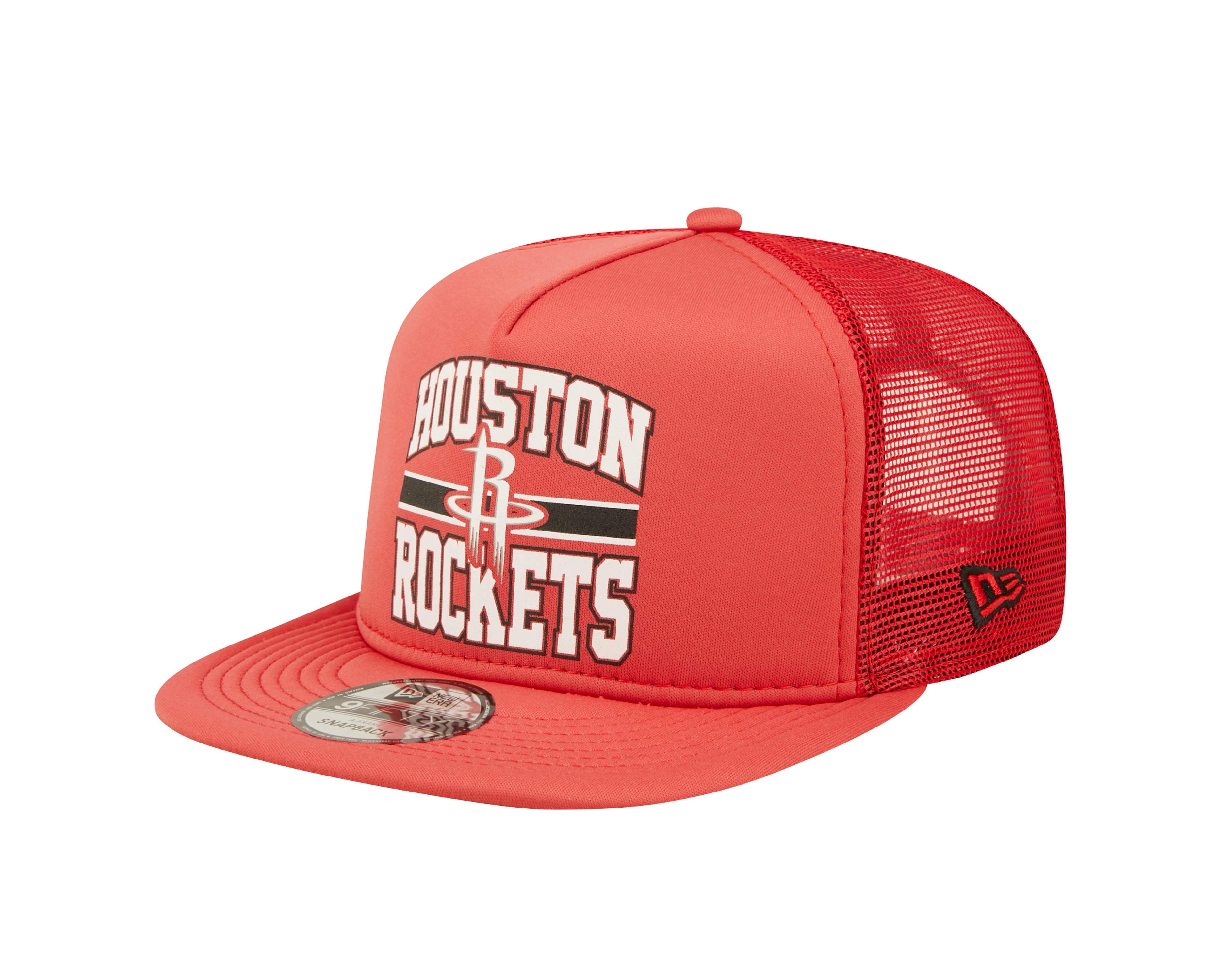 Men's Houston Rockets New Era Logo A-Frame 9FIFTY Trucker Snapback Cap