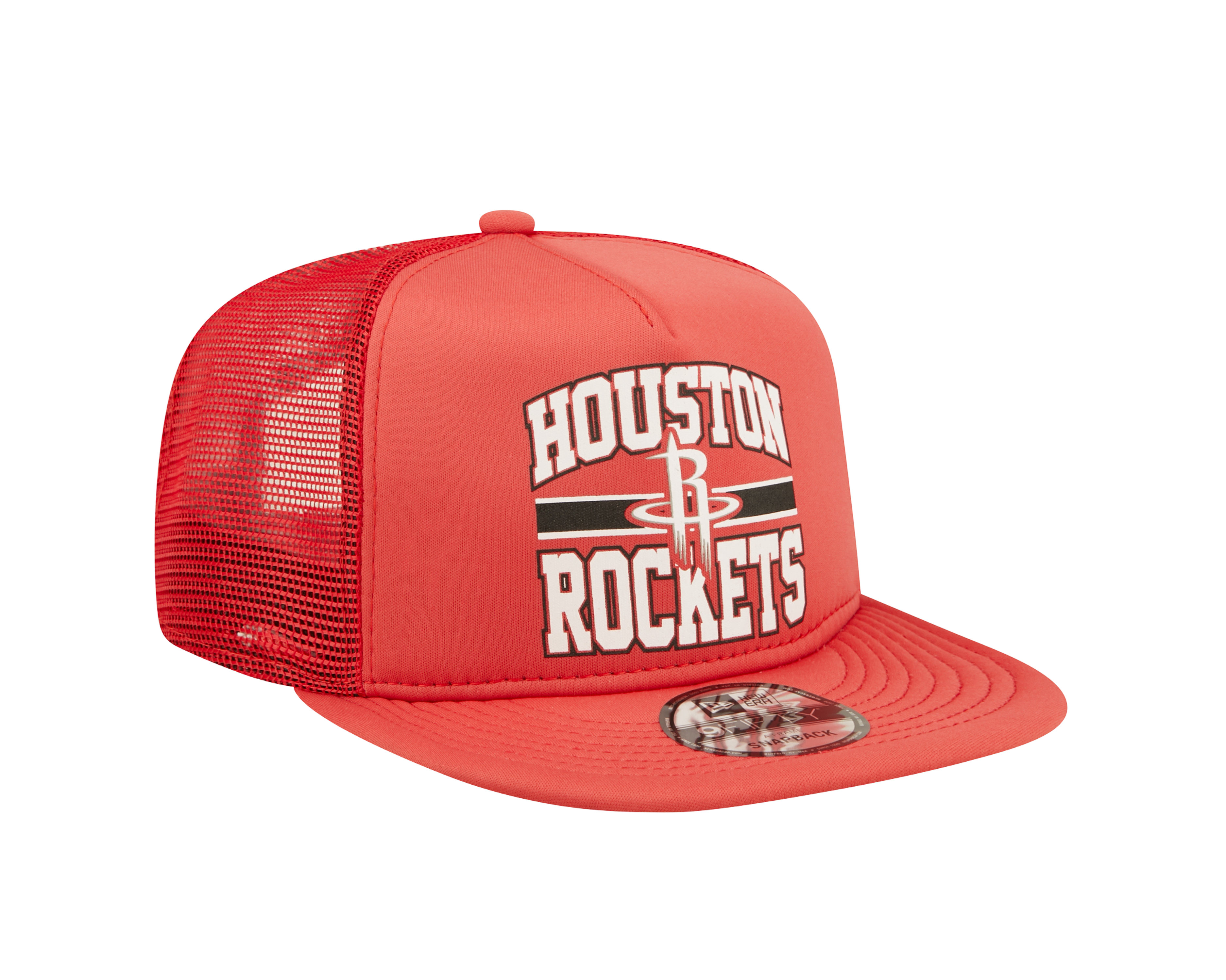 Men's Houston Rockets New Era Logo A-Frame 9FIFTY Trucker Snapback Cap