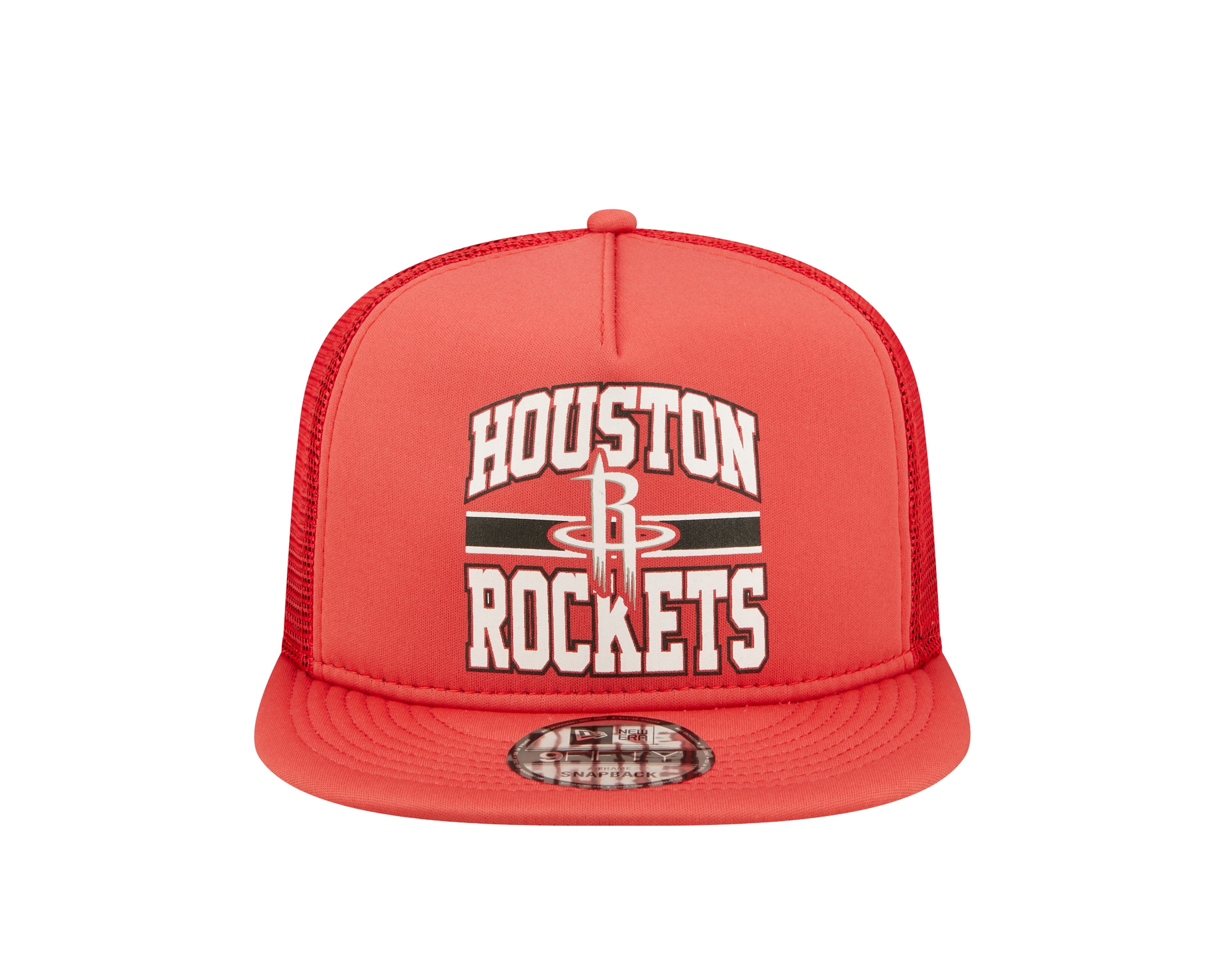 Men's Houston Rockets New Era Logo A-Frame 9FIFTY Trucker Snapback Cap