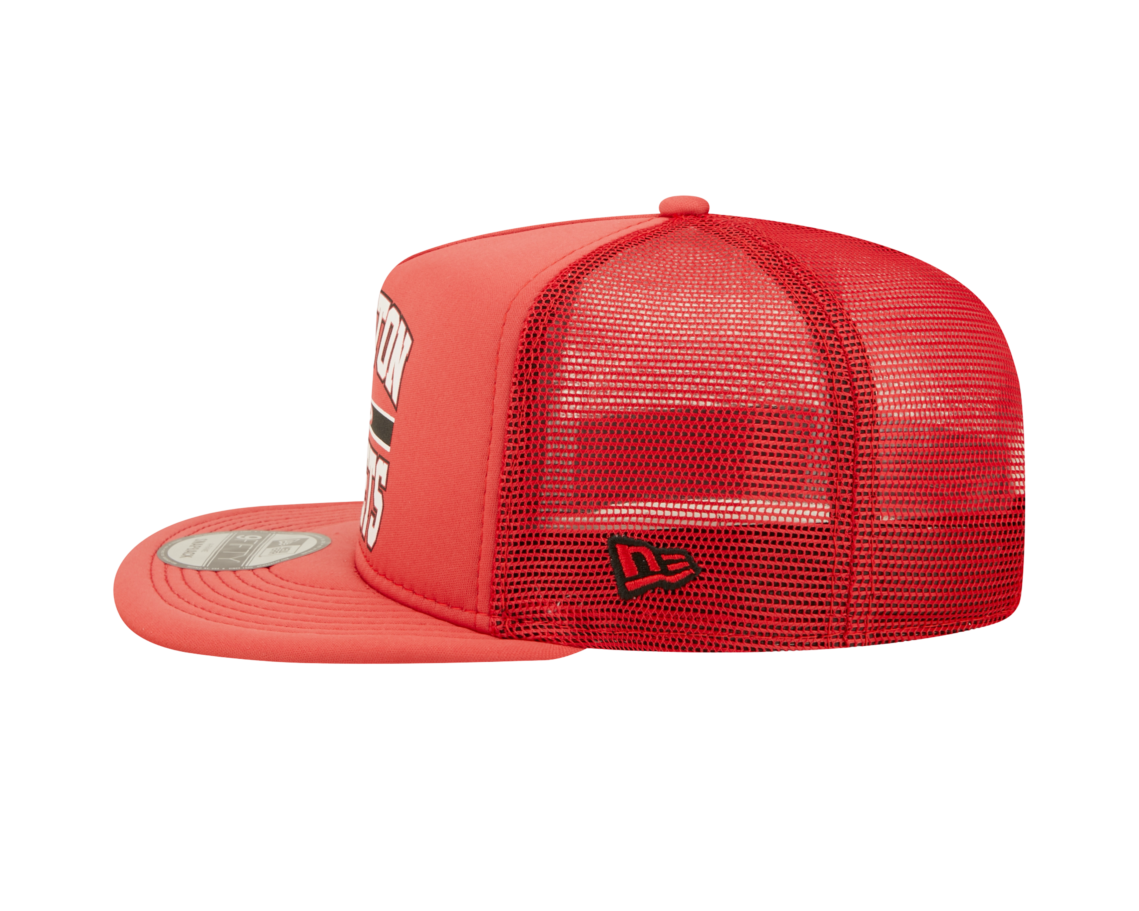 Men's Houston Rockets New Era Logo A-Frame 9FIFTY Trucker Snapback Cap