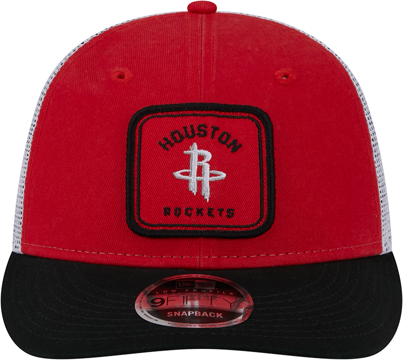 Men's Houston Rockets New Era 9FIFTY Square Patch Trucker Adjustable Cap