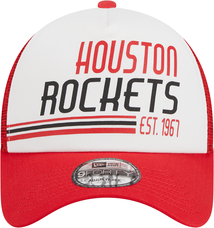 Men's Houston Rockets New Era 9FORTY Stacked Trucker Adjustable Cap