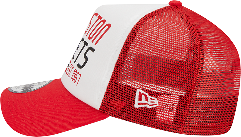 Men's Houston Rockets New Era 9FORTY Stacked Trucker Adjustable Cap