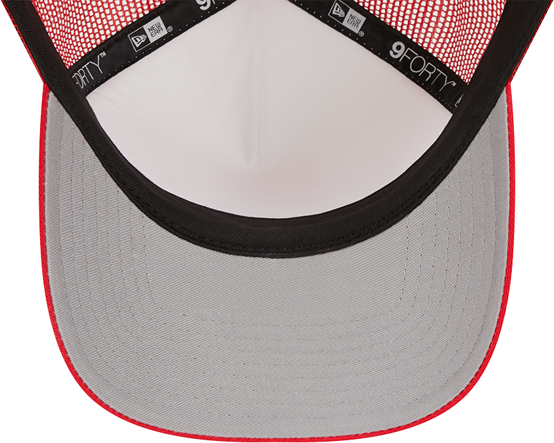 Men's Houston Rockets New Era 9FORTY Stacked Trucker Adjustable Cap