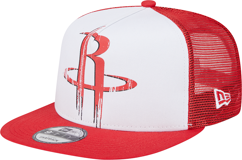 Men's Houston Rockets New Era 9FIFTY Distressed Trucker Adjustable Cap