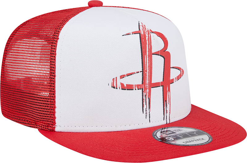 Men's Houston Rockets New Era 9FIFTY Distressed Trucker Adjustable Cap