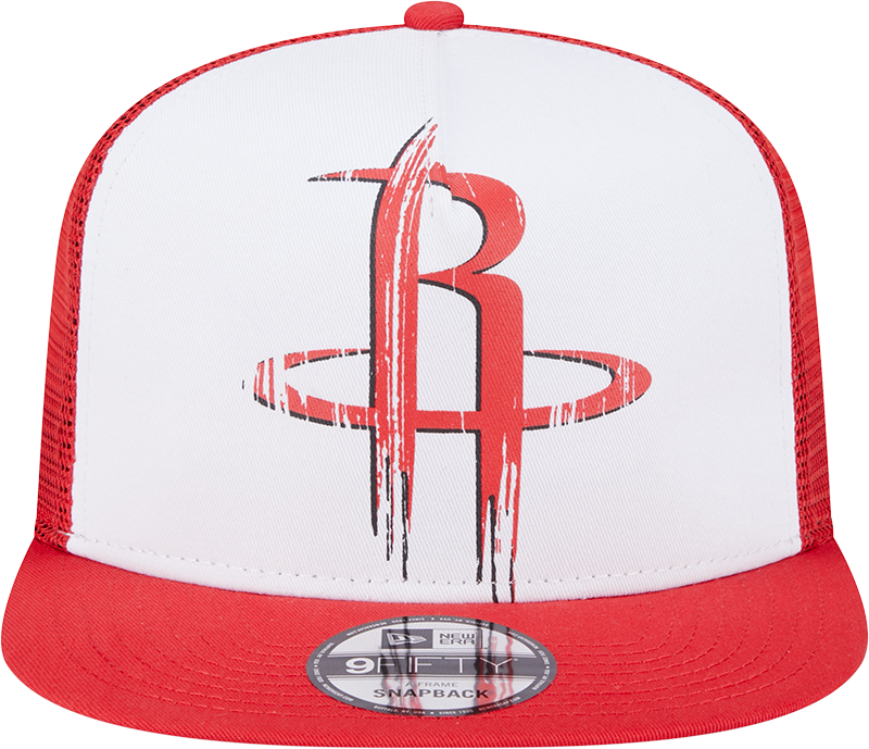 Men's Houston Rockets New Era 9FIFTY Distressed Trucker Adjustable Cap