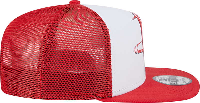 Men's Houston Rockets New Era 9FIFTY Distressed Trucker Adjustable Cap