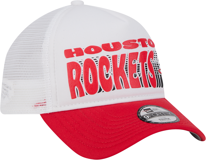 Youth Houston Rockets New Era 9FORTY A-Frame Team Printed Adjustable Cap