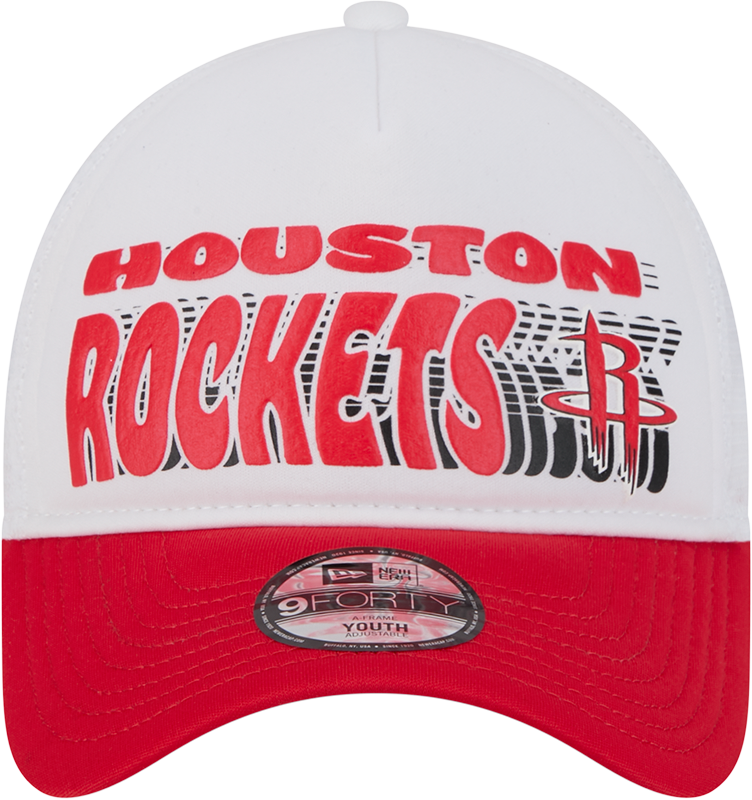 Youth Houston Rockets New Era 9FORTY A-Frame Team Printed Adjustable Cap