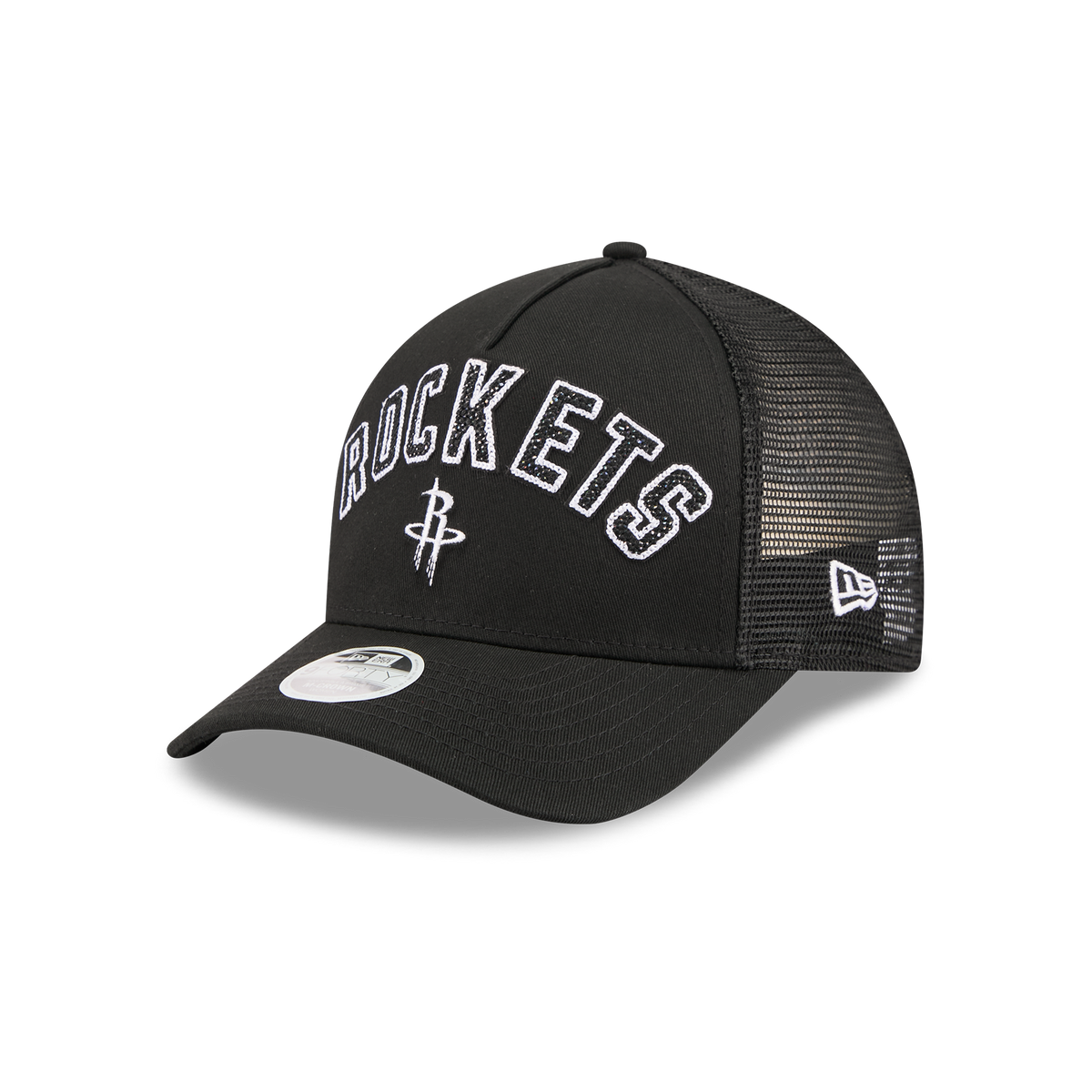 Women's Houston Rockets New Era 9FORTY M-Crown Trucker Hat-1