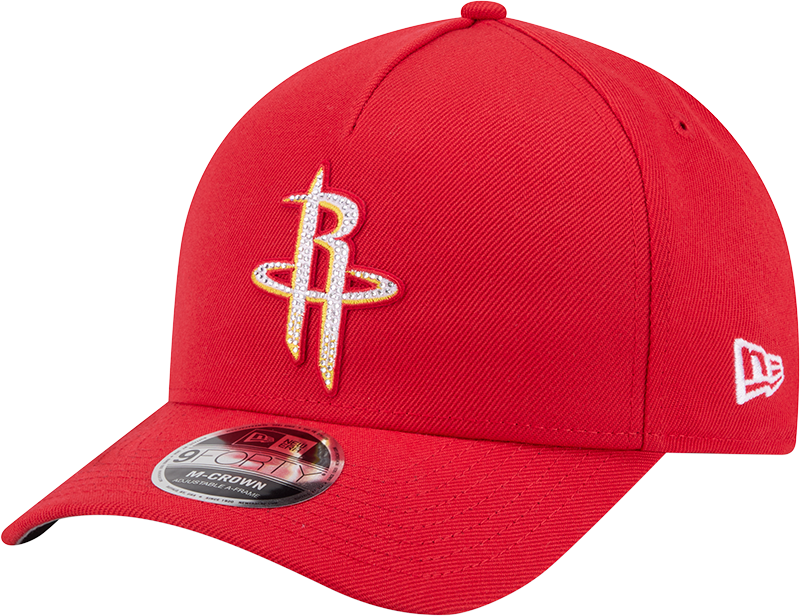 Men's Houston Rockets New Era 9FORTY M-Crown A-Frame Rhinestone Patch Adjustable Cap