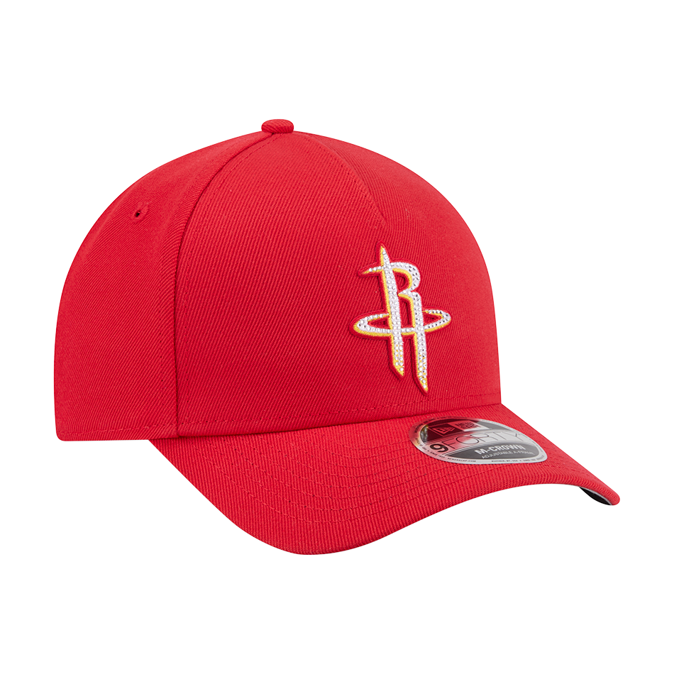 Men's Houston Rockets New Era 9FORTY M-Crown A-Frame Rhinestone Patch Adjustable Cap