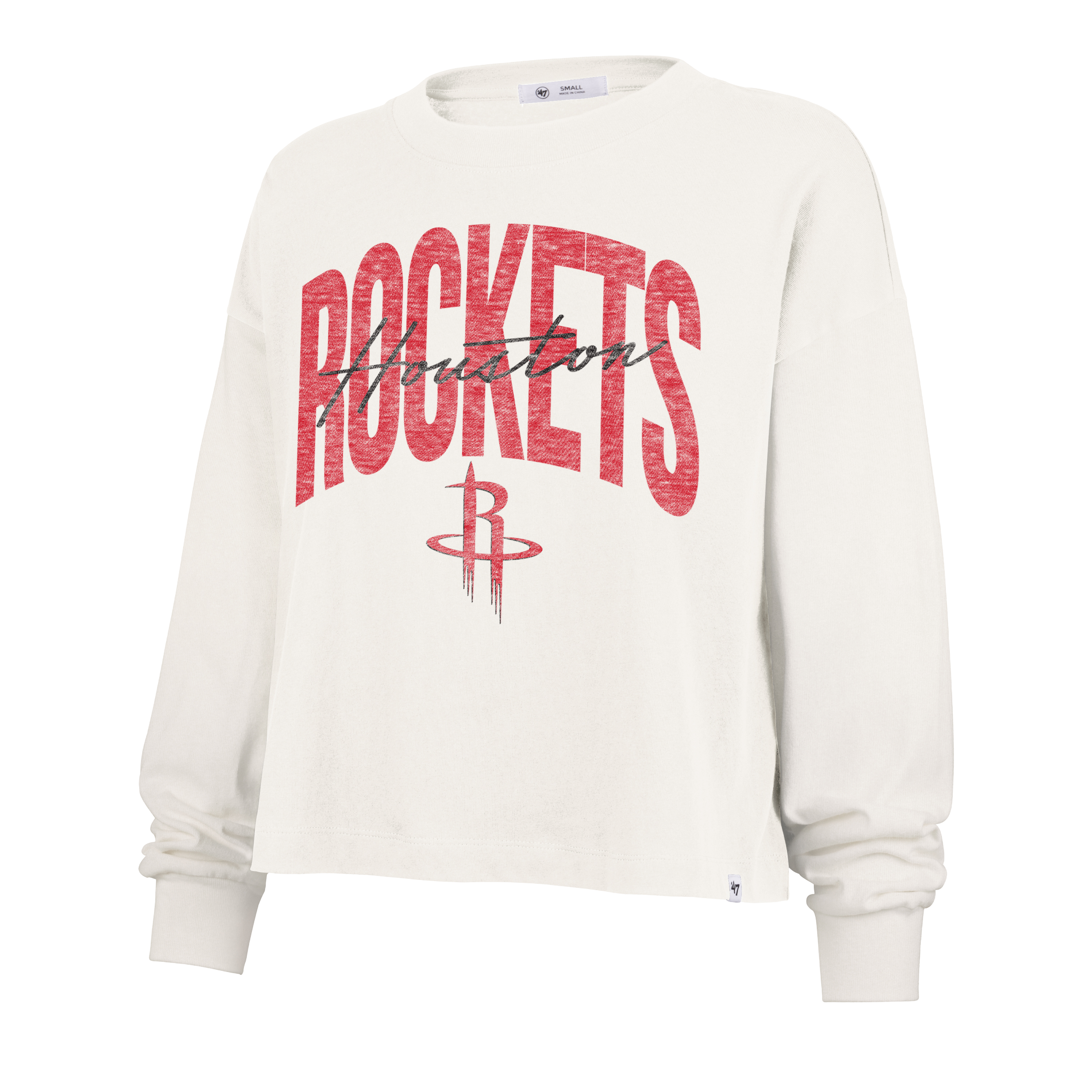 Women's Houston Rockets '47 Muse Sydney Cropped Long-Sleeve T-Shirt