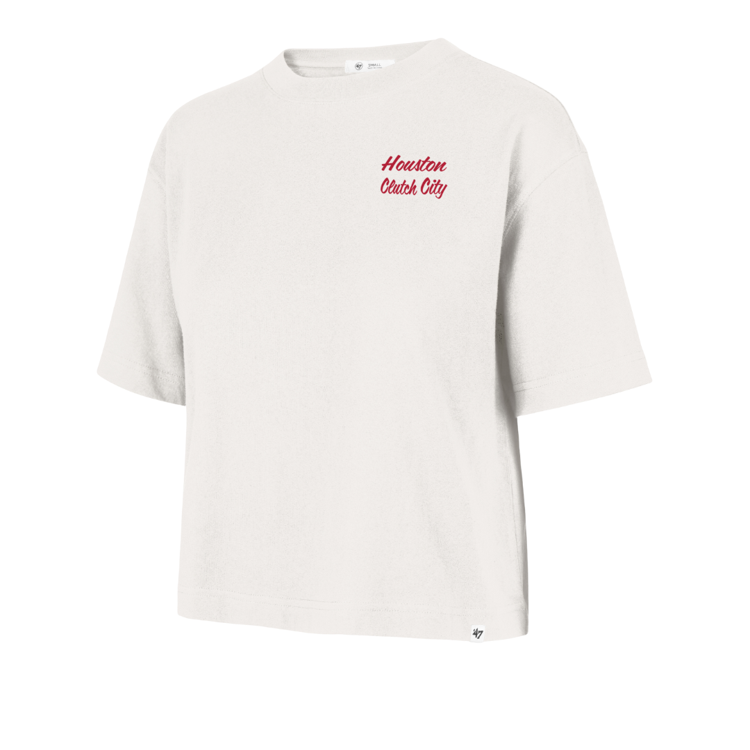 Women's Houston Rockets '47 Straight Thru Cropped T-Shirt