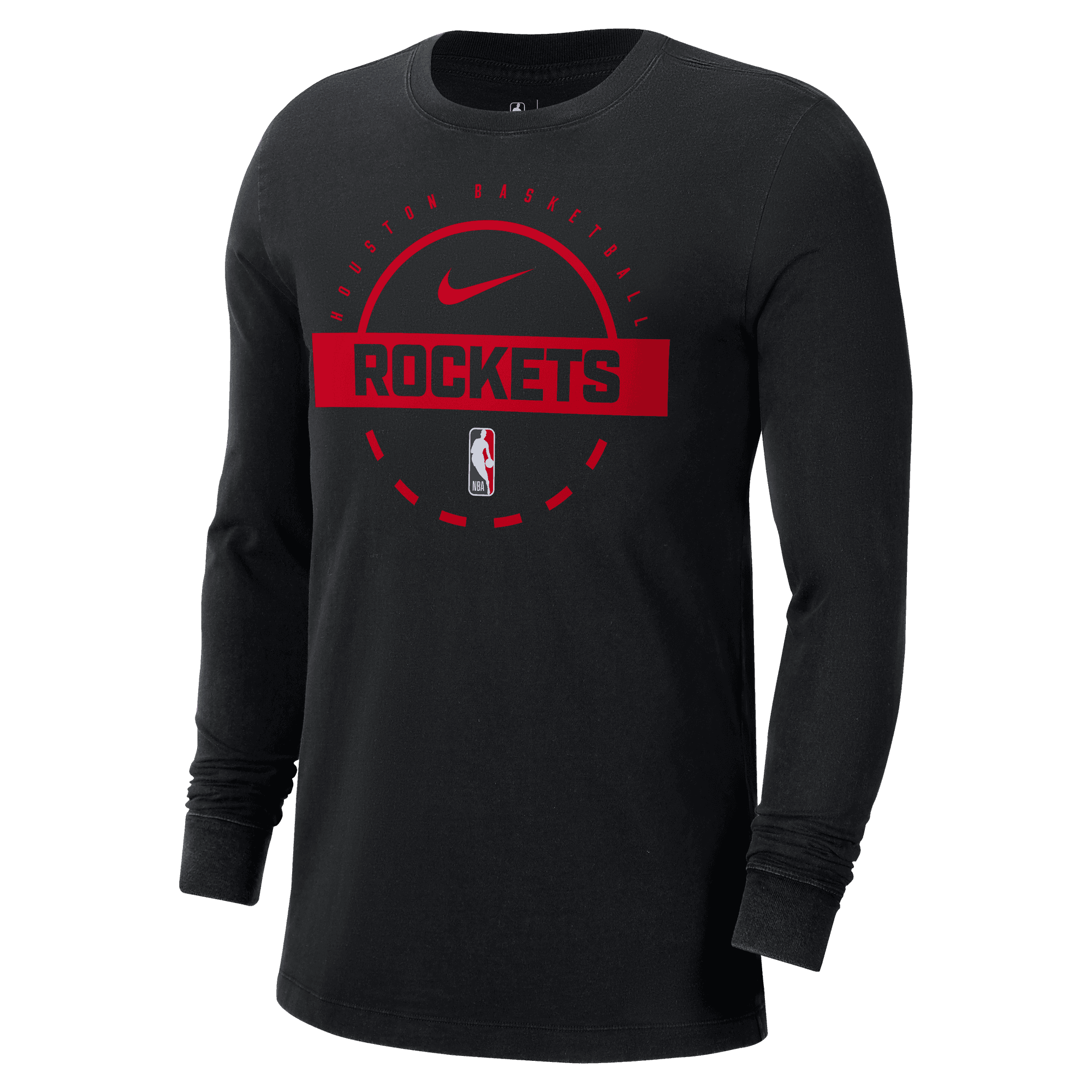 Men's Houston Rockets Nike 2025-26 On-Court Practice Long-Sleeve T-Shirt (Black)